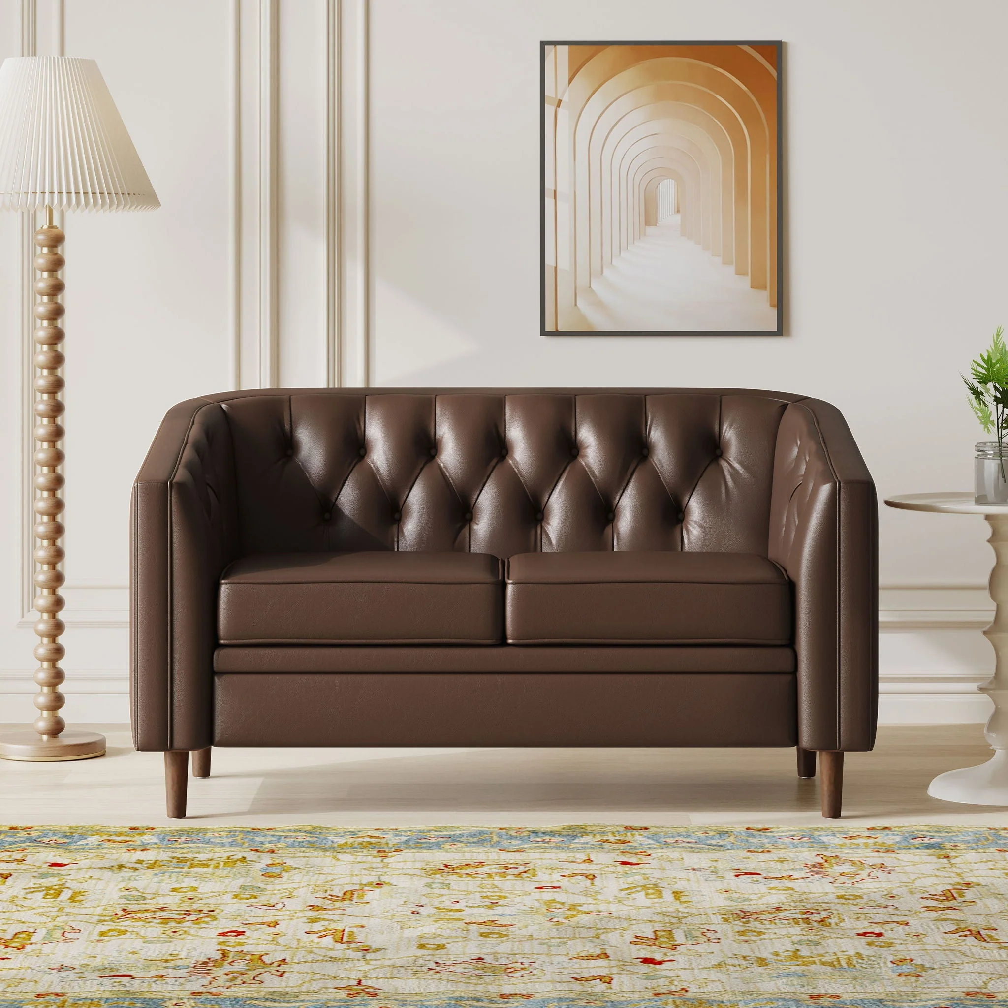 Sophisticated Loveseat With Diamond Stitched Detailing - Image 12
