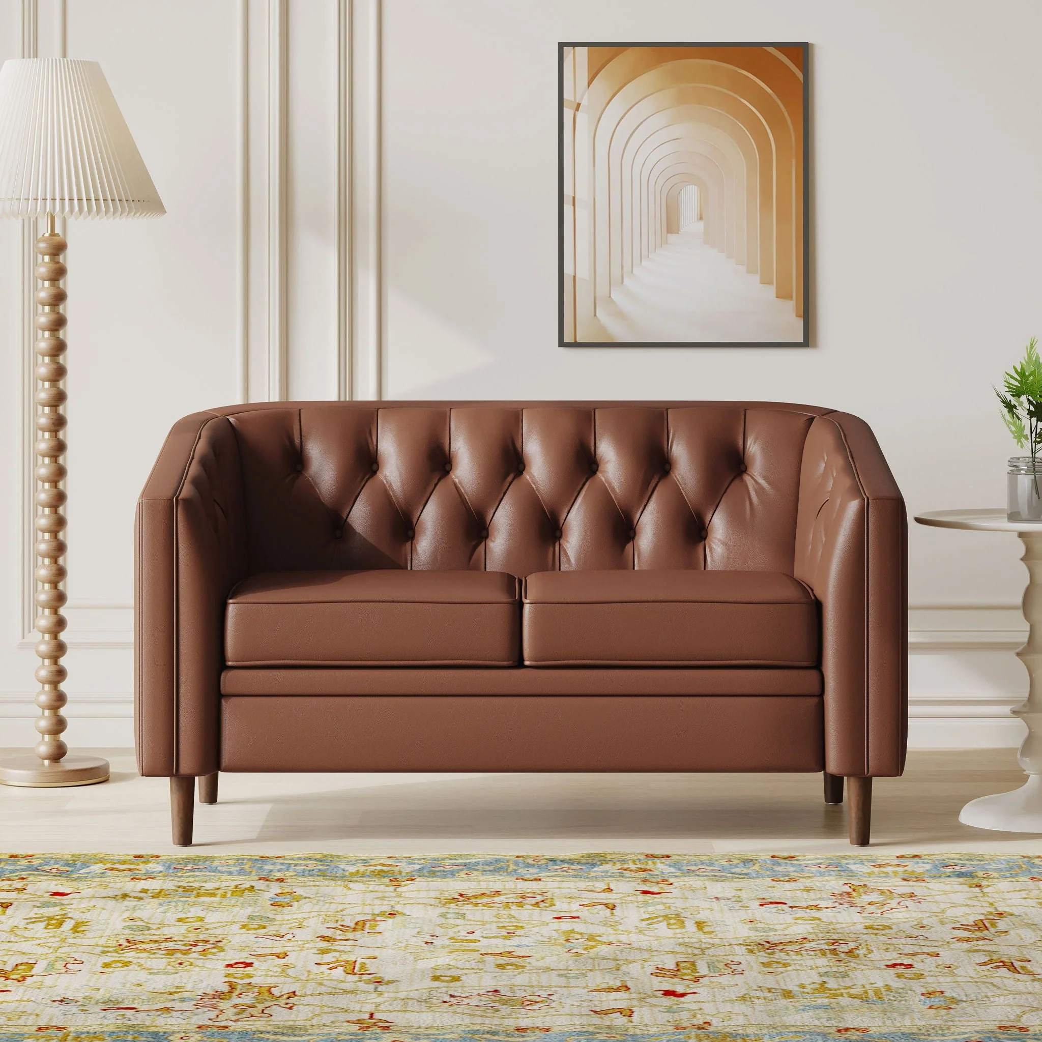 Sophisticated Loveseat With Diamond Stitched Detailing - Image 6