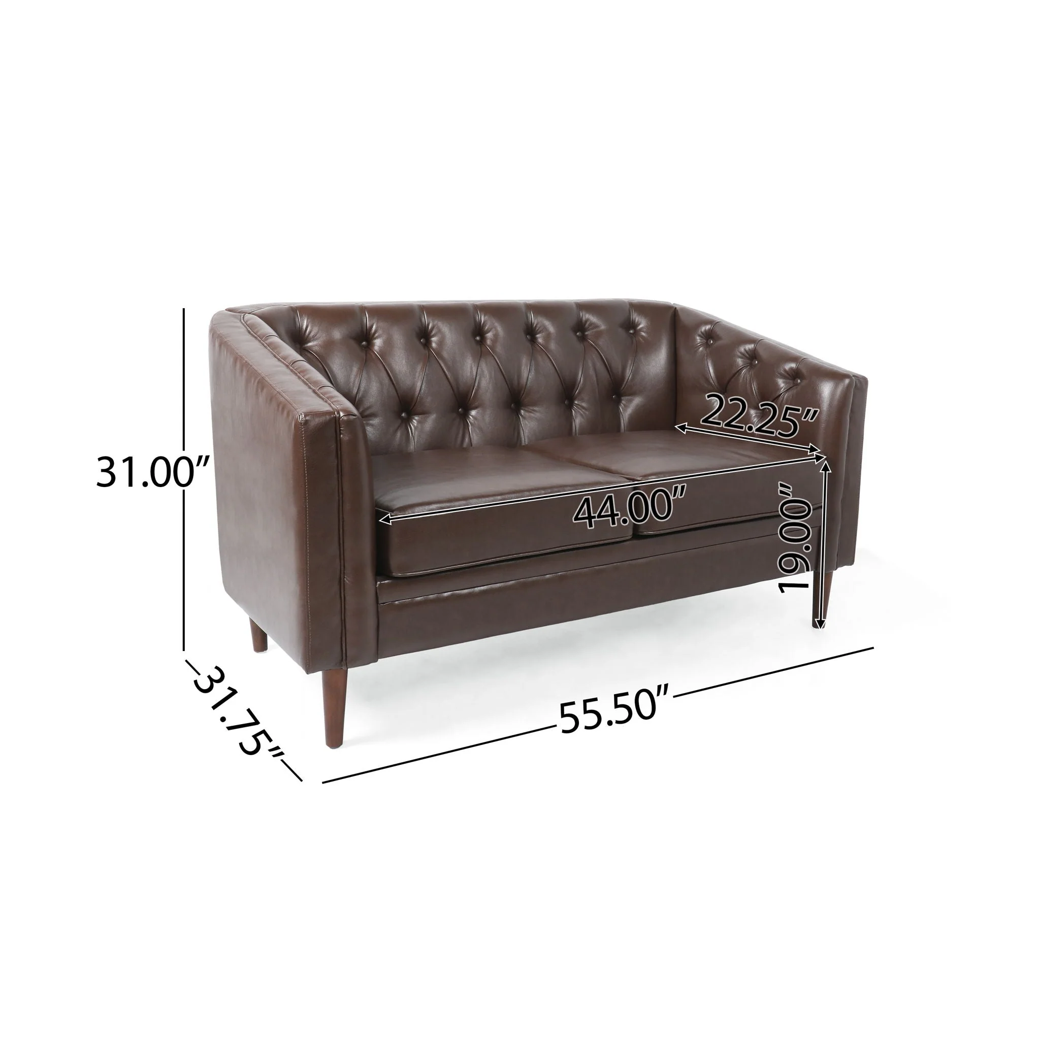 Sophisticated Loveseat With Diamond Stitched Detailing - Image 8