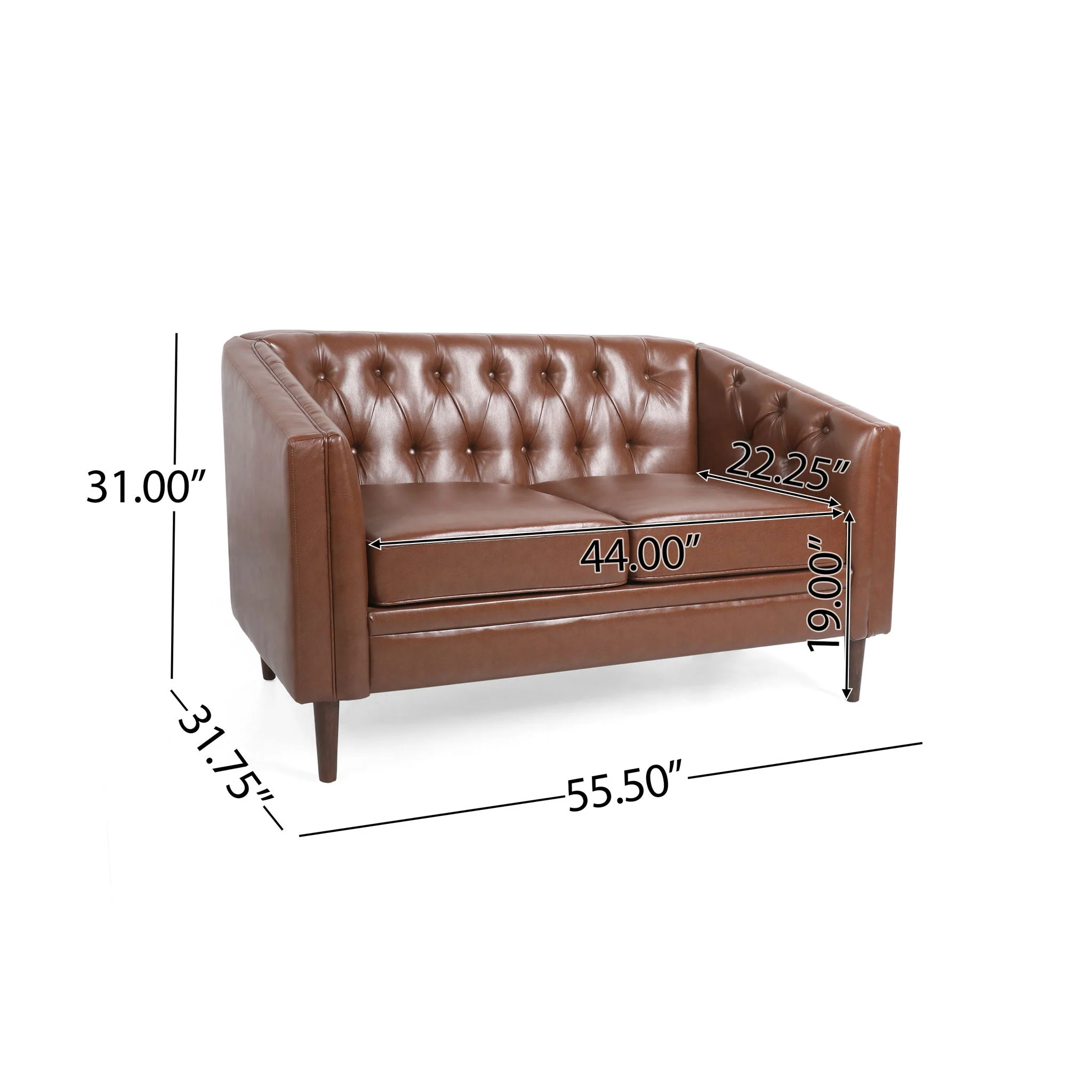 Sophisticated Loveseat With Diamond Stitched Detailing - Image 9