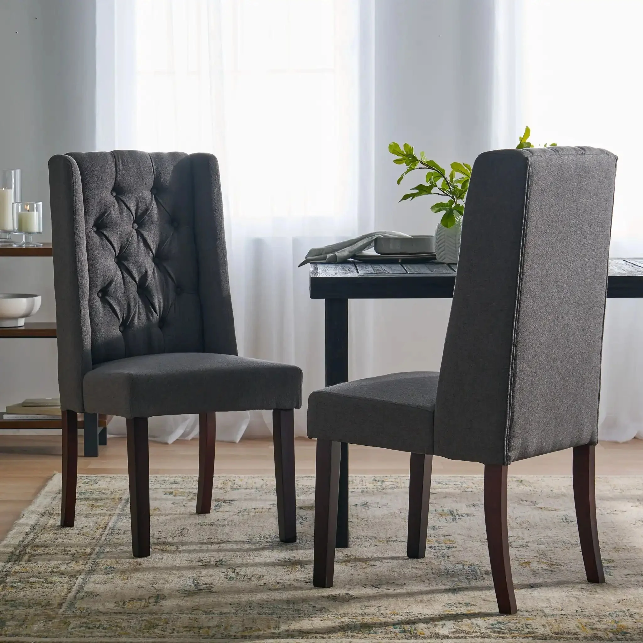 Sophisticated Tufted Dining Chair With High Back Design - Image 10