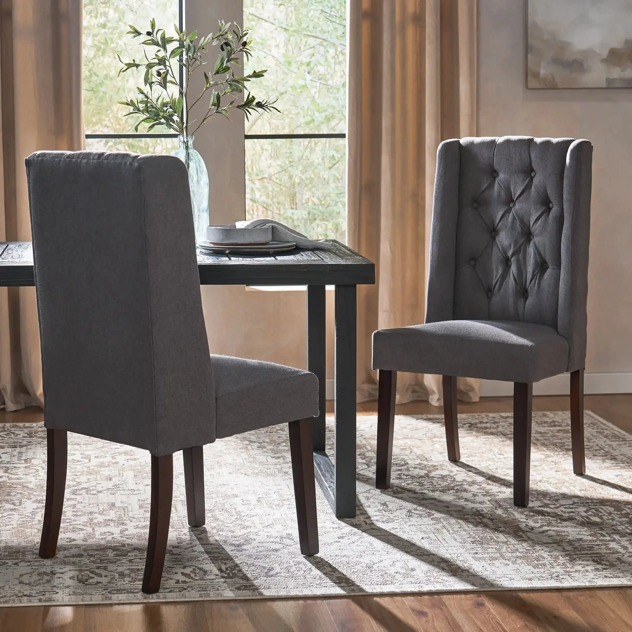Sophisticated Tufted Dining Chair With High Back Design - Image 15