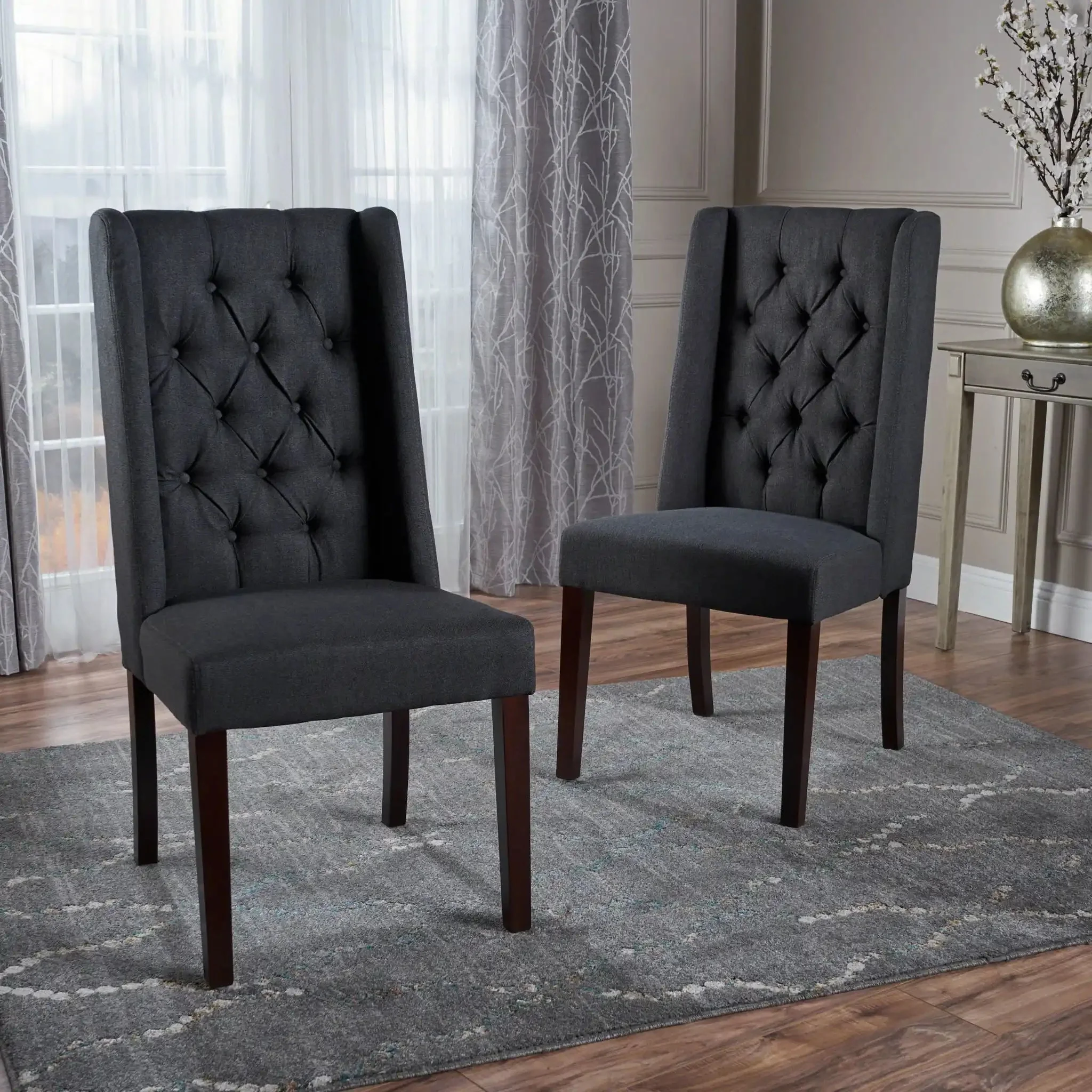 Sophisticated Tufted Dining Chair With High Back Design - Image 18