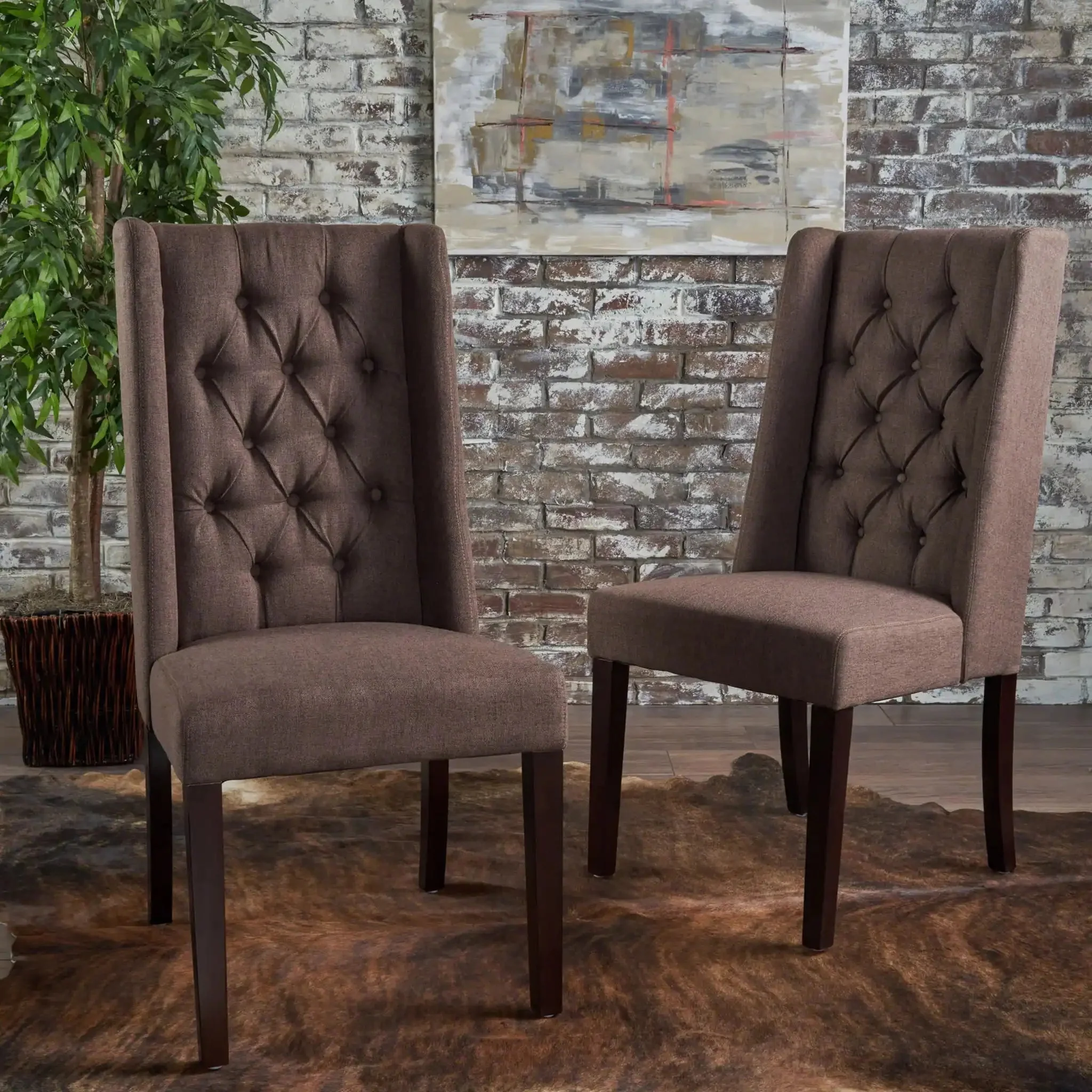Sophisticated Tufted Dining Chair With High Back Design - Image 21