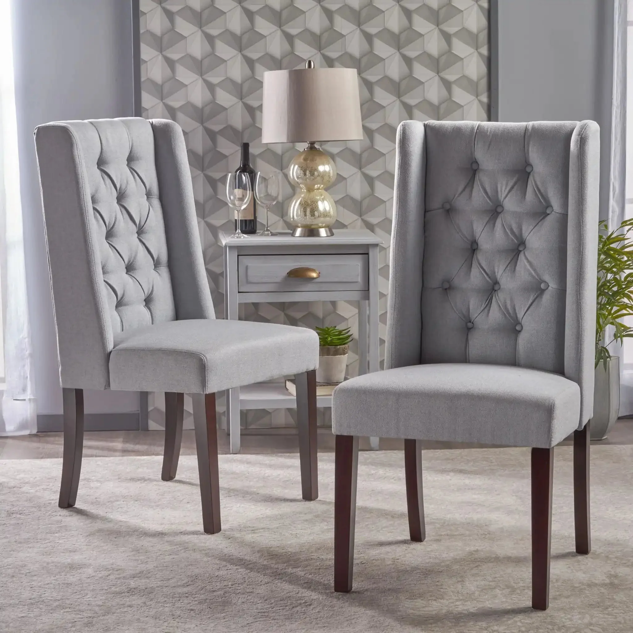 Sophisticated Tufted Dining Chair With High Back Design - Image 25
