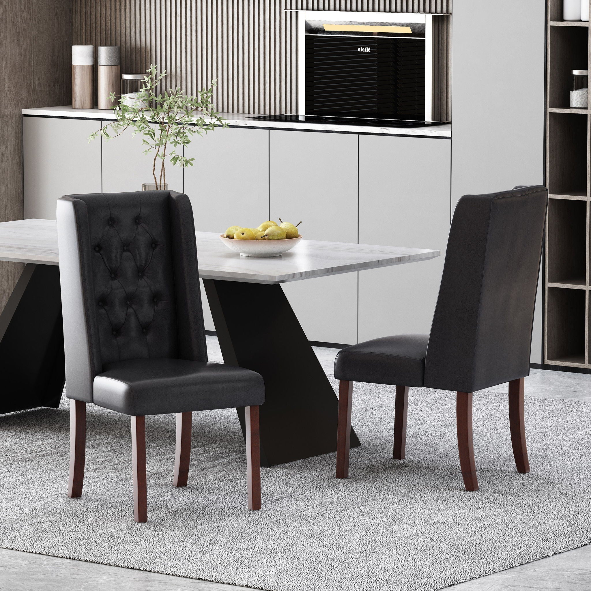 Sophisticated Tufted Dining Chair With High Back Design - Image 27