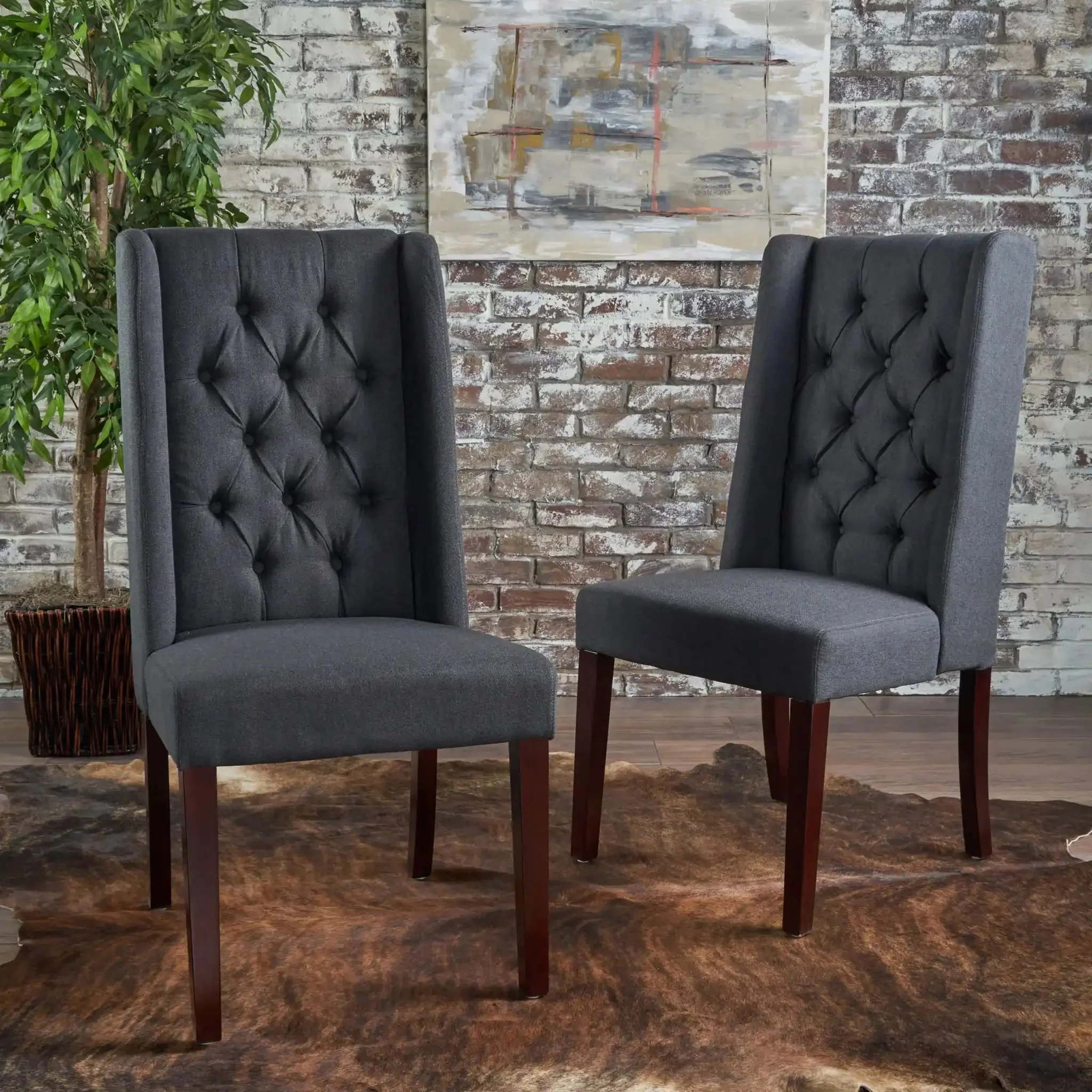 Sophisticated Tufted Dining Chair With High Back Design - Image 28