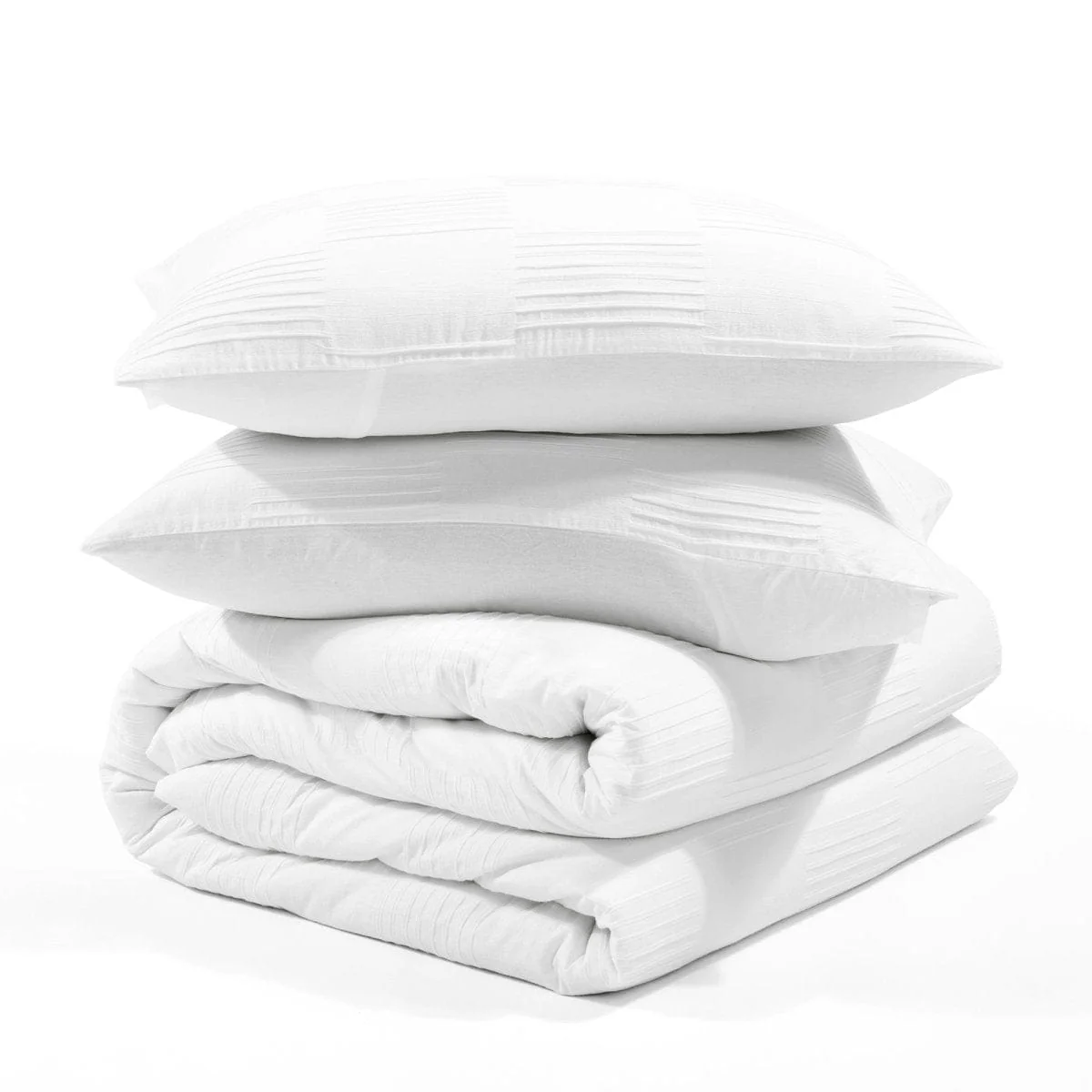 Sorano Chambray Textured Jacquard Cotton Duvet Cover 3 Piece Set - Image 28