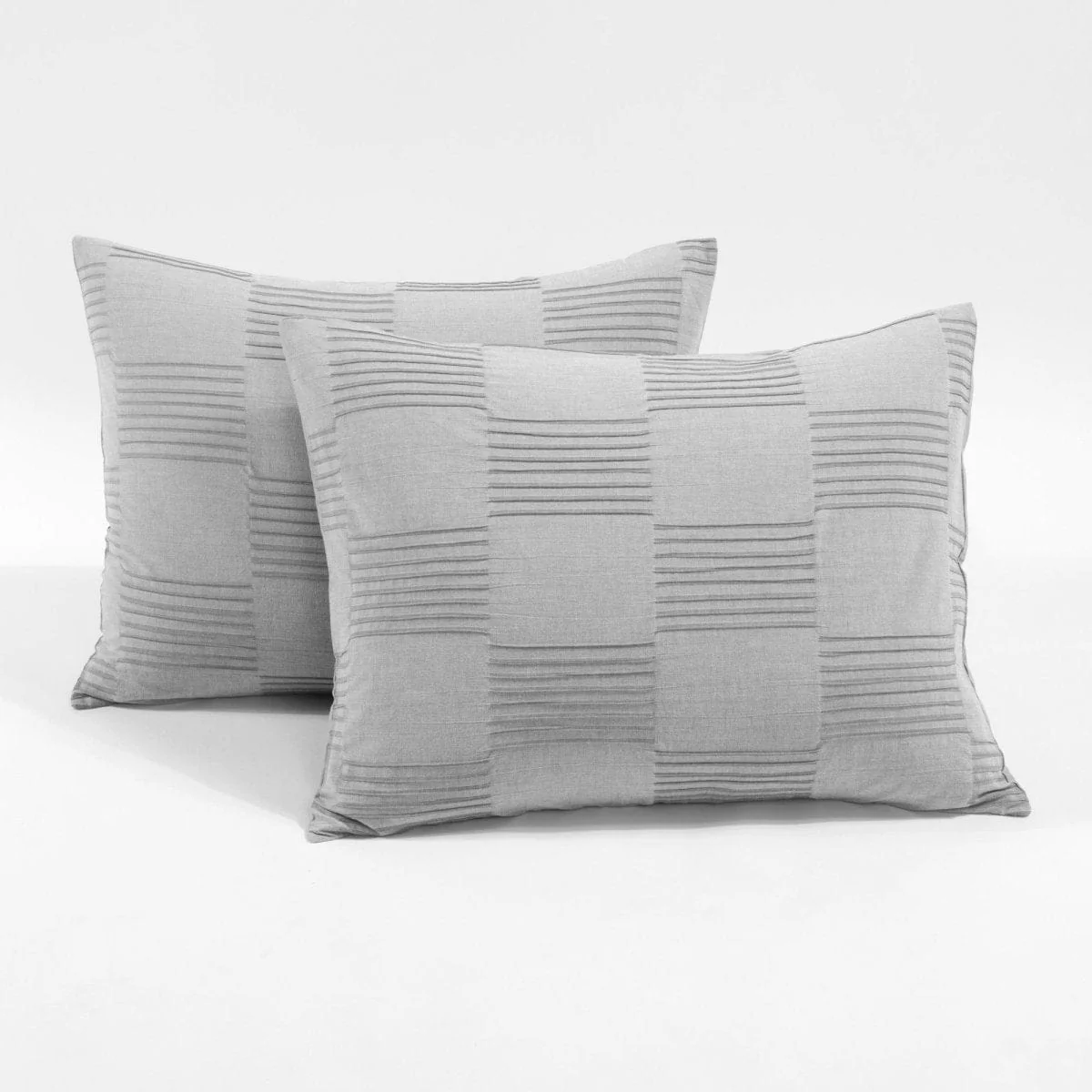 Sorano Chambray Textured Jacquard Cotton Duvet Cover 3 Piece Set - Image 8