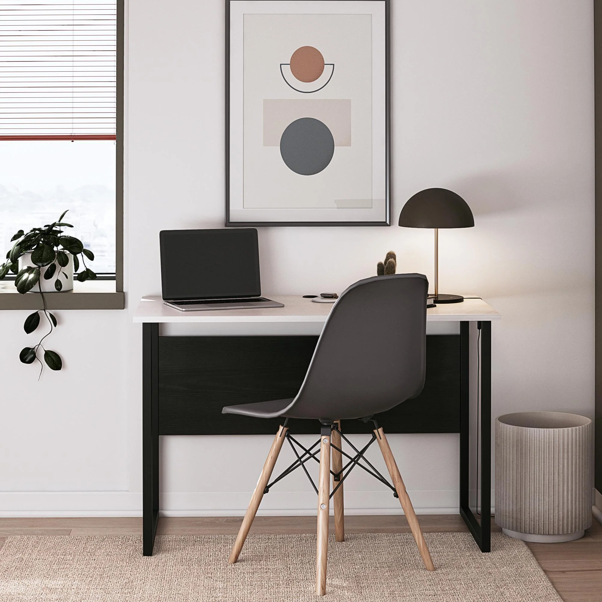Sorina - Writing Desk - White / Light Oak - Image 3