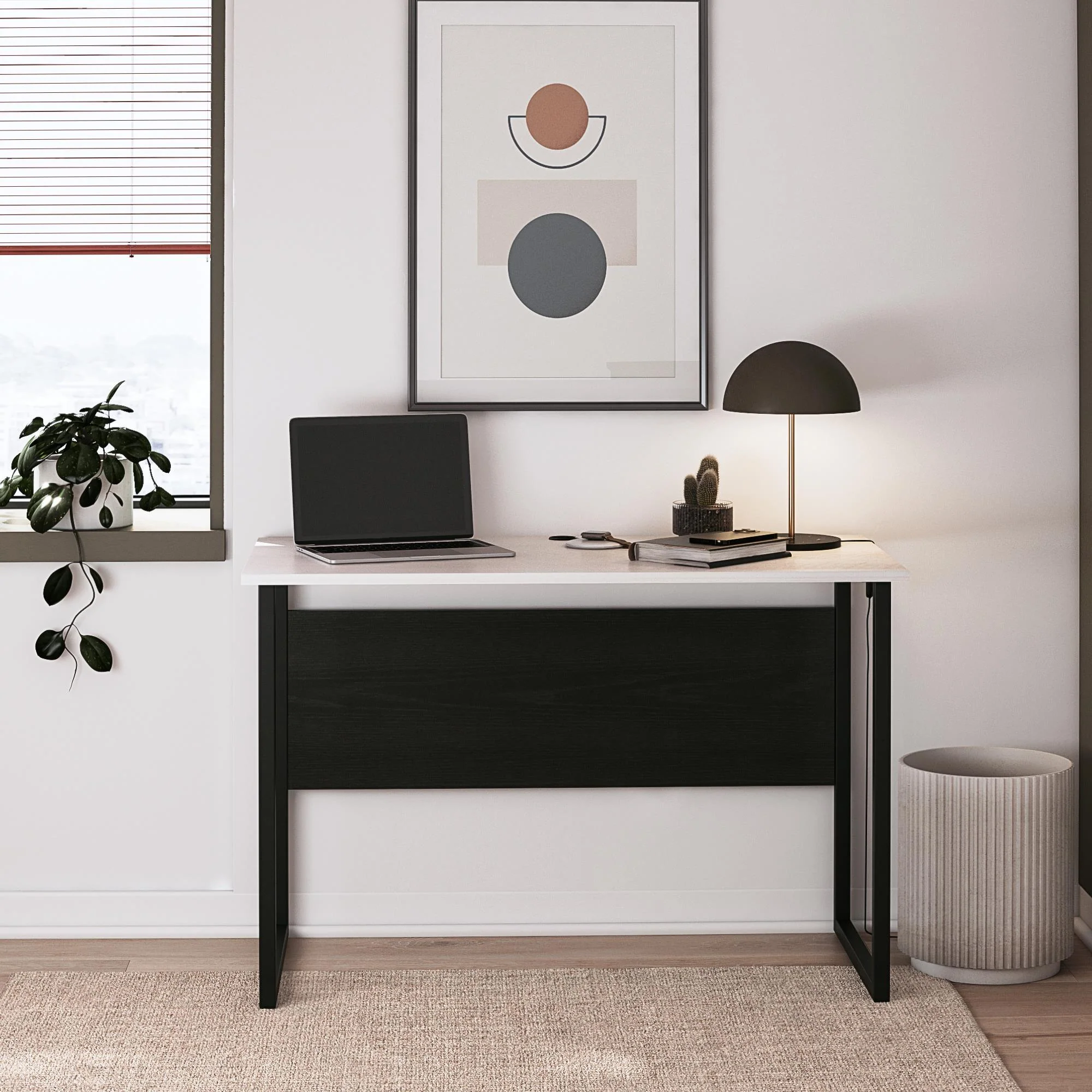 Sorina - Writing Desk - White / Light Oak - Image 4