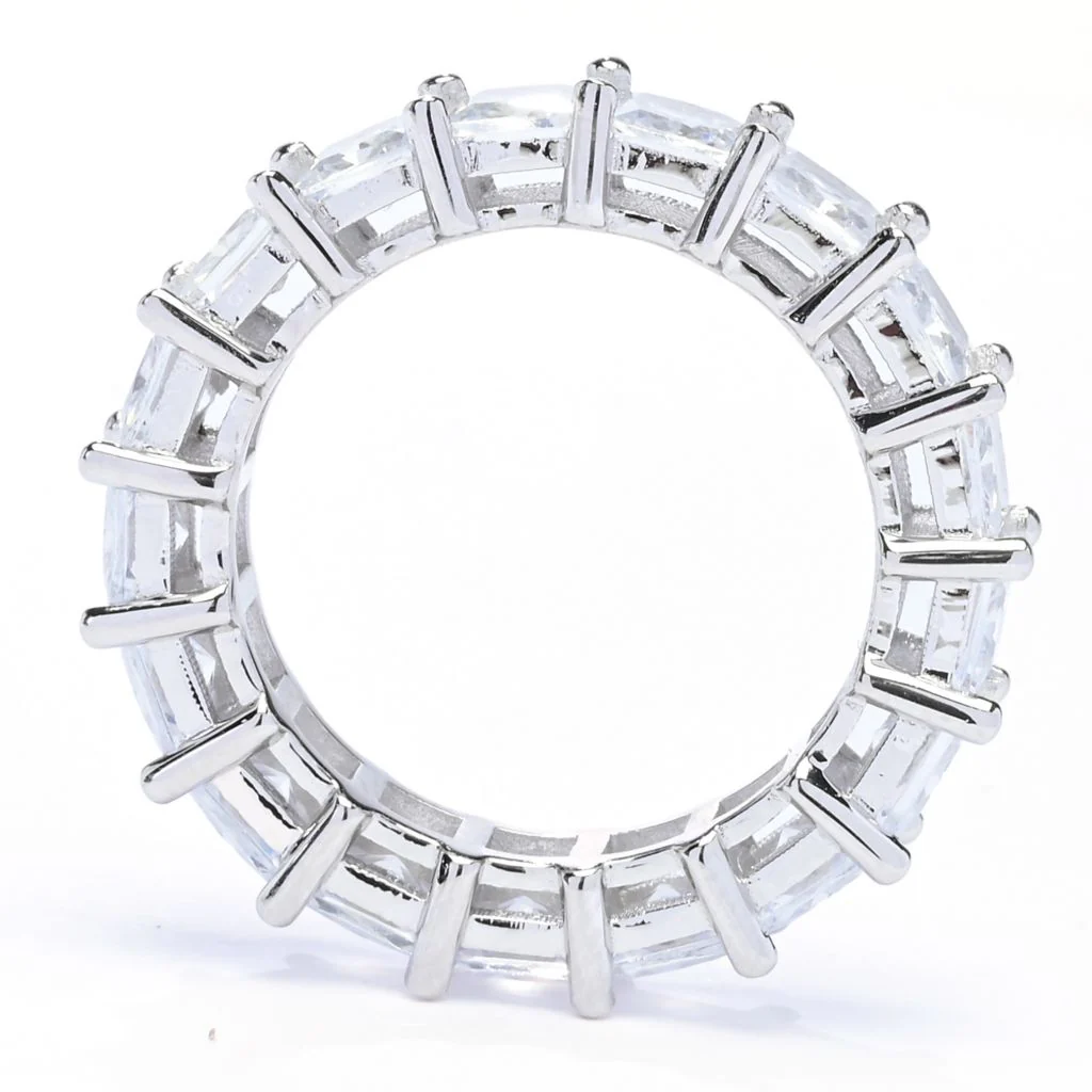 Sorrento Italian Silver 8.00 DEW Simulated Diamond Eternity Band Ring - Image 2