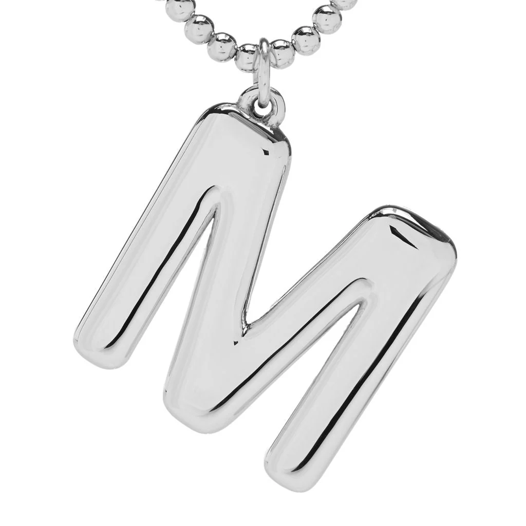 Sorrento Italian Silver Choice of Initial Pendant w/ 4mm Beaded Chain - Image 3