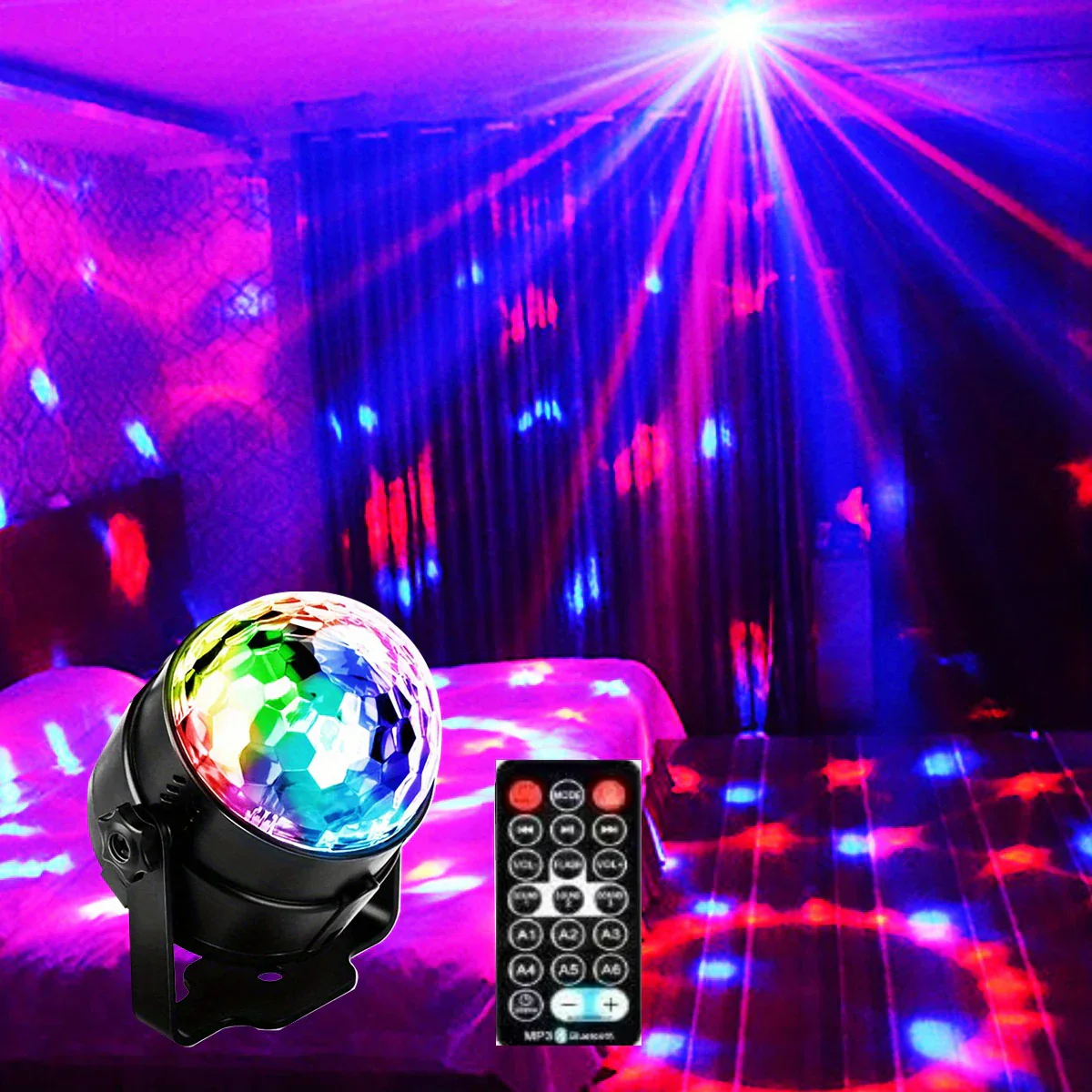 Sound Activated Rotating Disco Ball Light RGB LED Party Stage Lamp for Home - Image 11