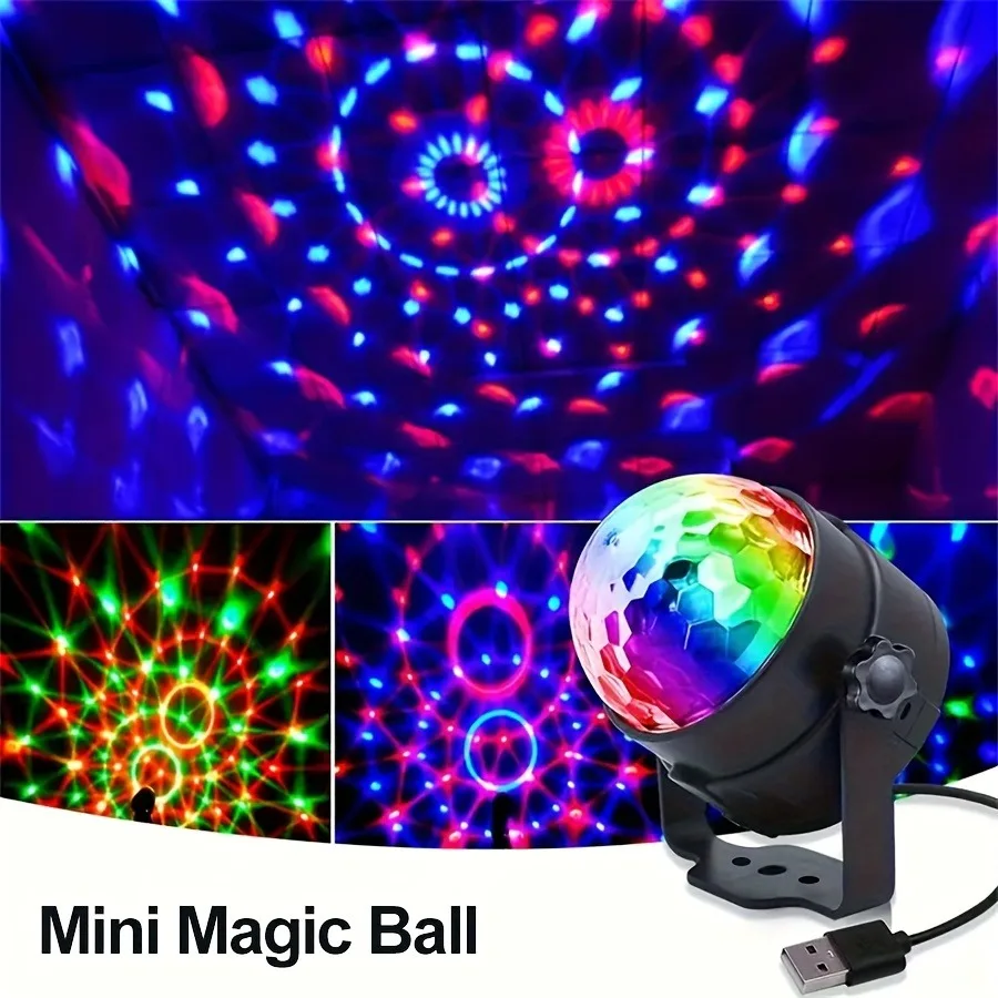 Sound Activated Rotating Disco Ball Light RGB LED Party Stage Lamp for Home - Image 2