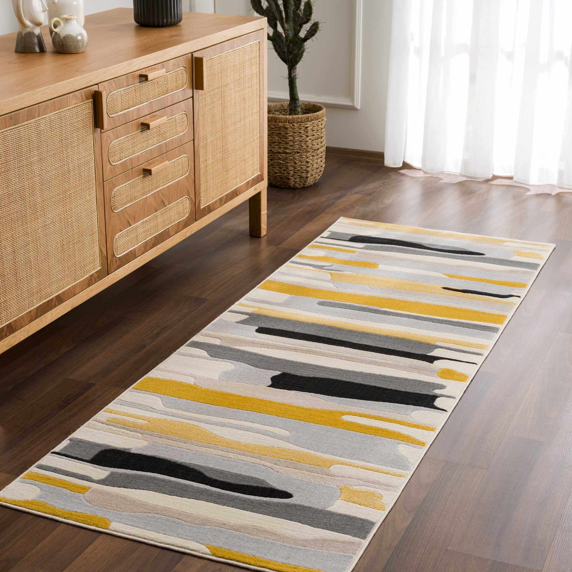 Southfields Mustard Modern Rug - Image 12