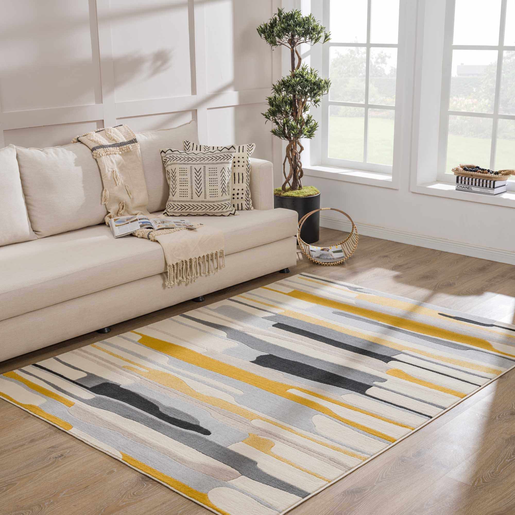 Southfields Mustard Modern Rug - Image 2
