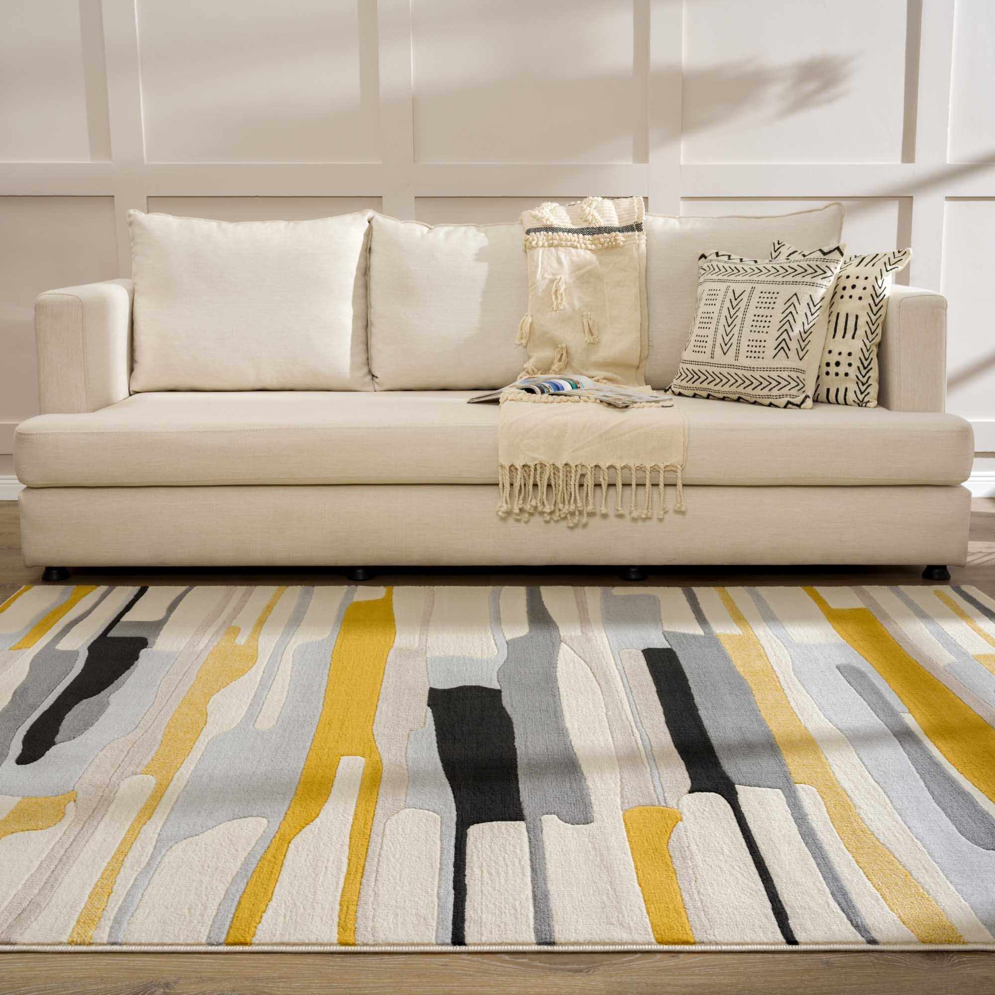 Southfields Mustard Modern Rug - Image 9