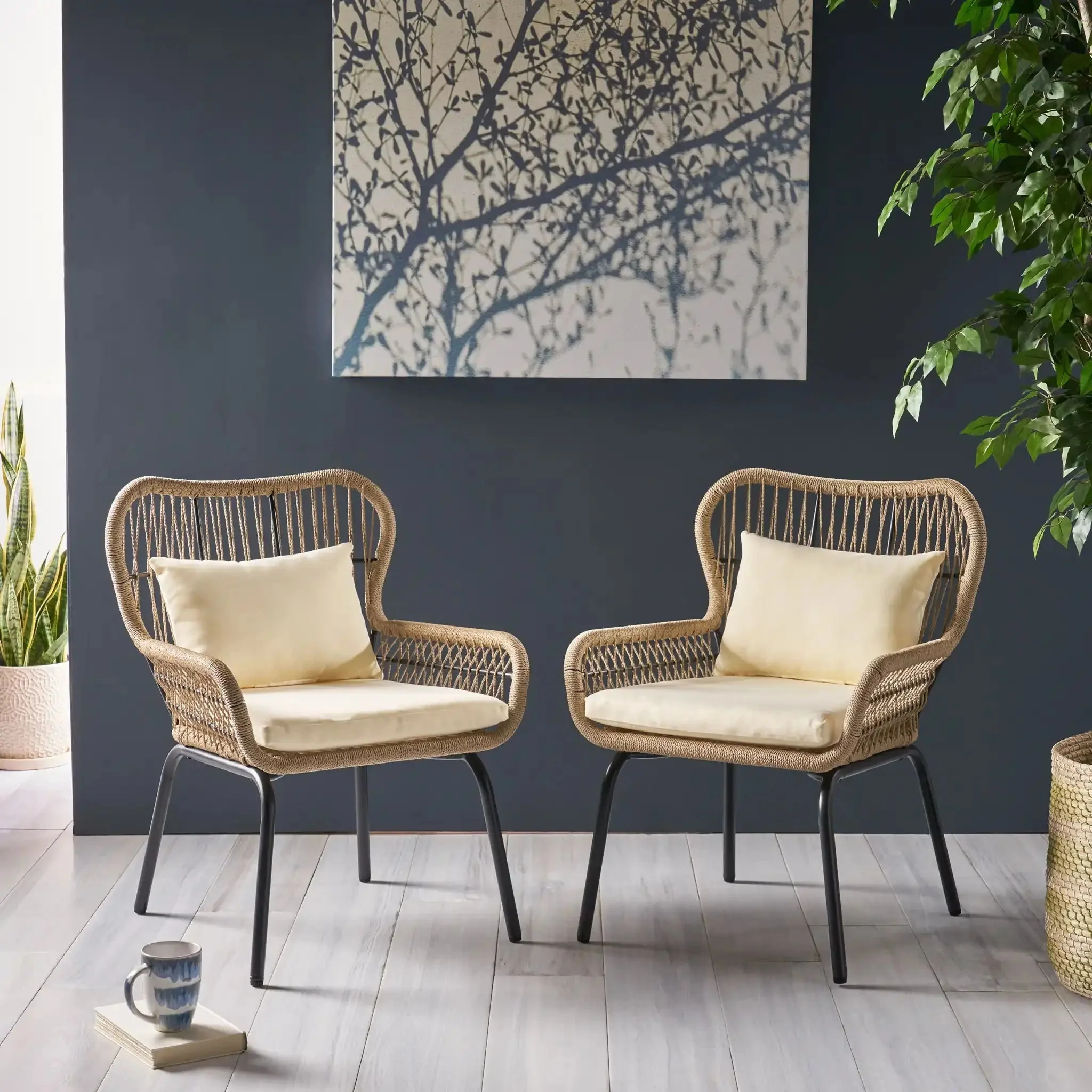 Southport - Club Chair With Woven Rope And Cushions - Image 2