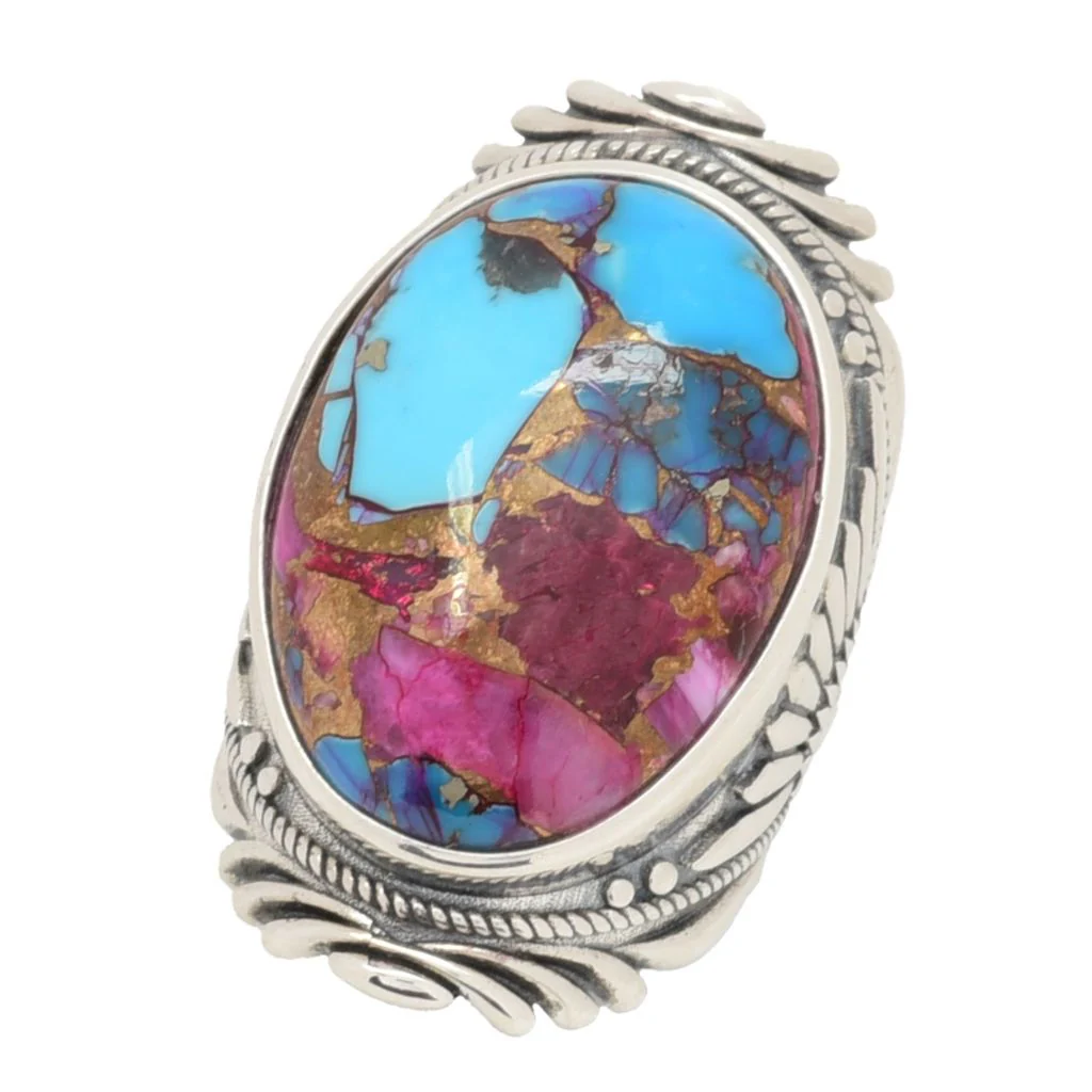Southwest Elements 25x18mm Choice of Gem Tapered Statement Ring - Image 3