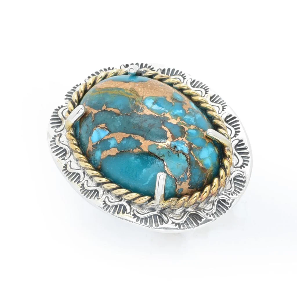 Southwest Elements Choice of 25x18mm Oval Gemstone East-West Ring - Image 5