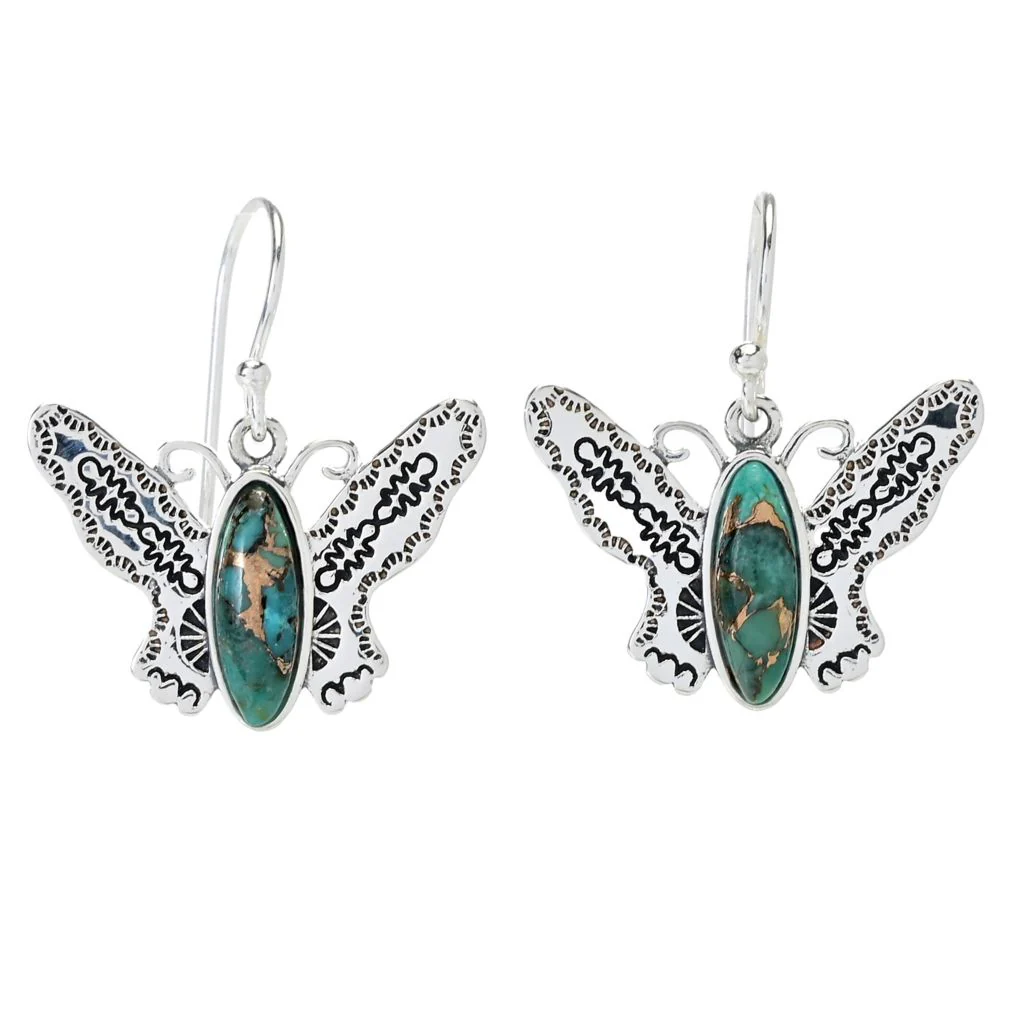 Southwest Elements Mohave Turquoise Choice of Motif Drop Earrings - Image 3