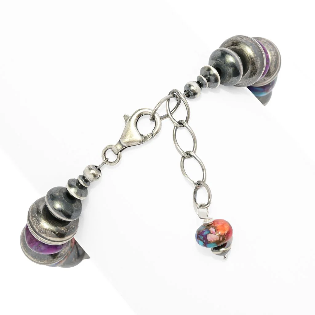 Southwest Elements "Statements" Purple Dahlia Kingman Turquoise Line Bracelet - Image 2