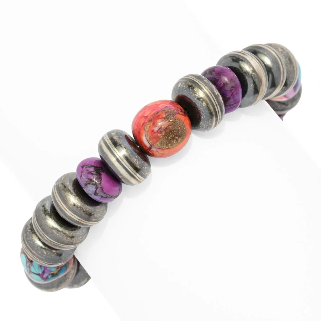 Southwest Elements "Statements" Purple Dahlia Kingman Turquoise Line Bracelet - Image 3