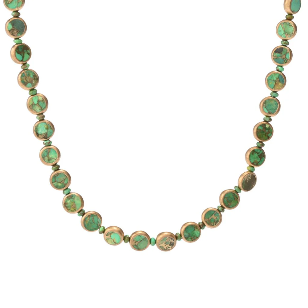 Southwest Elements Sterling Silver Choice of Gemstone Coin & Gem Bead Necklace - Image 10