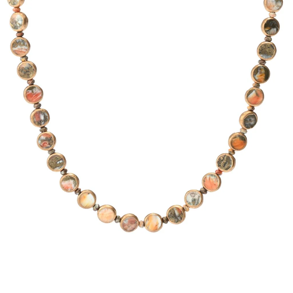 Southwest Elements Sterling Silver Choice of Gemstone Coin & Gem Bead Necklace - Image 11