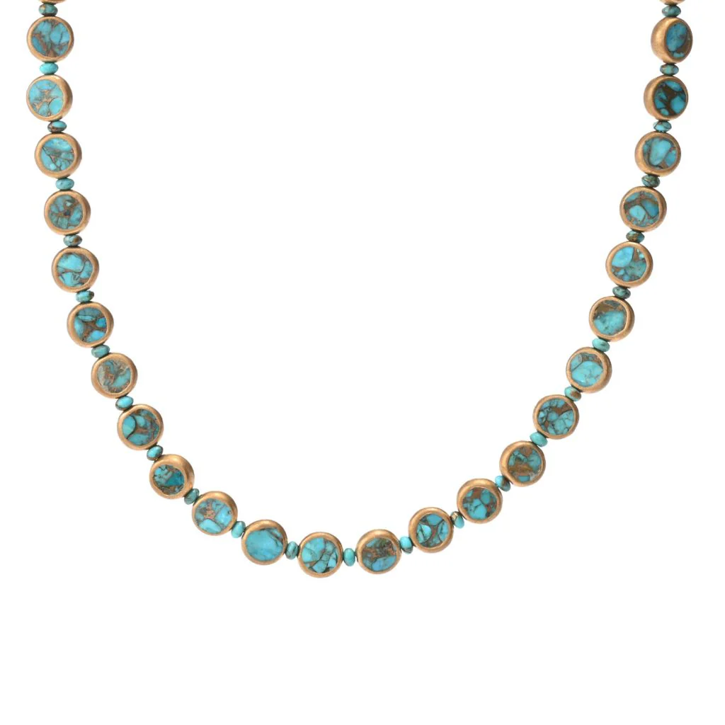 Southwest Elements Sterling Silver Choice of Gemstone Coin & Gem Bead Necklace - Image 12