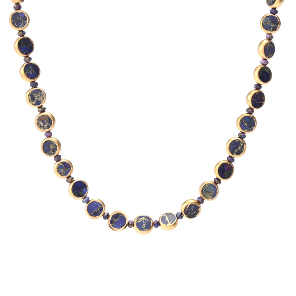 Southwest Elements Sterling Silver Choice of Gemstone Coin & Gem Bead Necklace - Image 9
