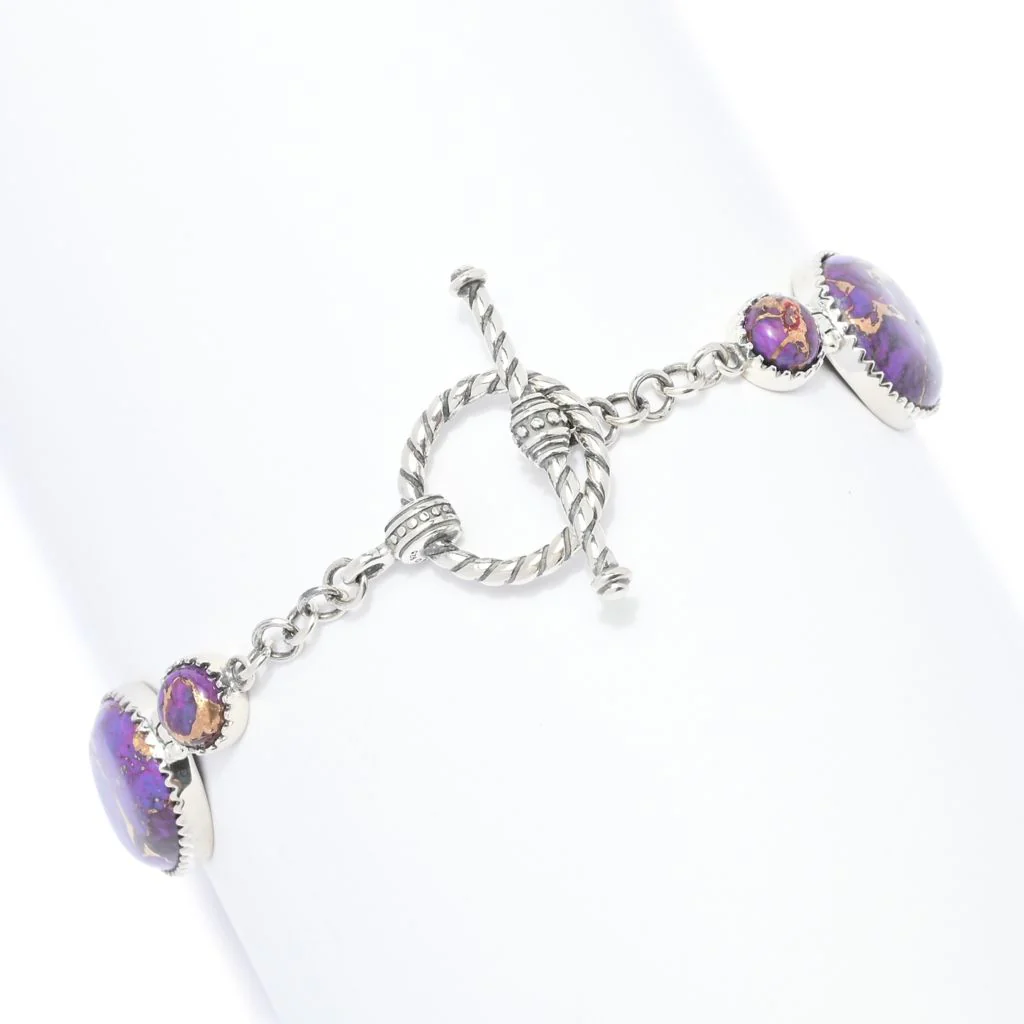 Southwest Elements Sterling Silver Choice of Stone Bracelet 8.25" - Image 2