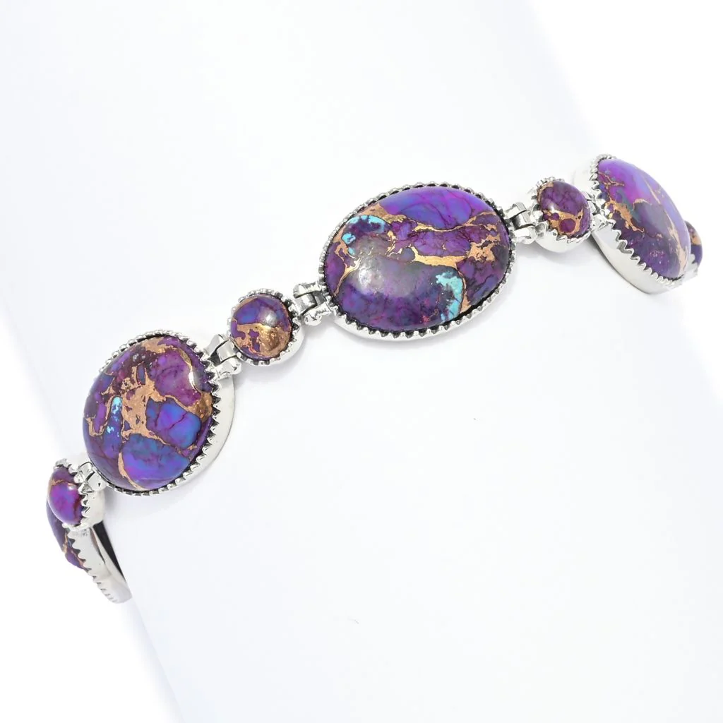 Southwest Elements Sterling Silver Choice of Stone Bracelet 8.25" - Image 3