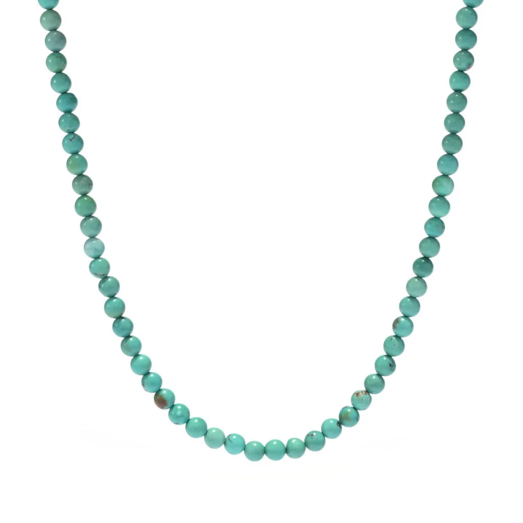 Southwest Elements Sterling Silver Kingman Turquoise Bead Necklace - Image 3