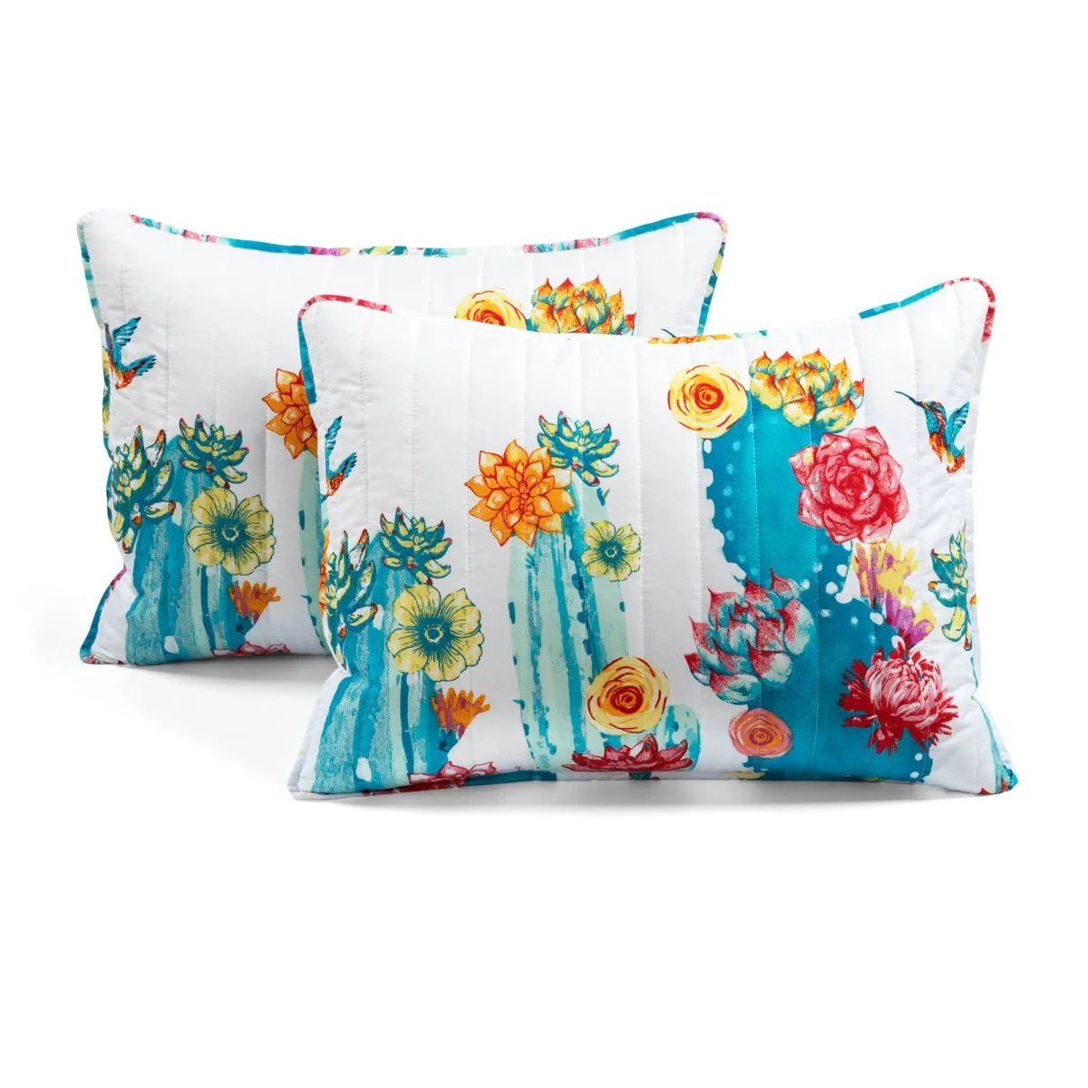 Southwest Vibrant Cactus Reversible 3 Piece Quilt Set - Image 7