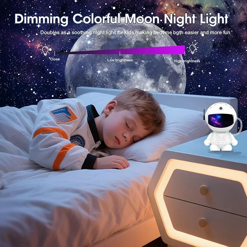 Space Galaxy Night Light Projector LED Astronaut 12-Film Discs Adjustable Brightness - Image 5