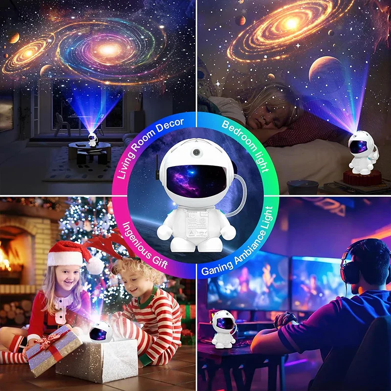 Space Galaxy Night Light Projector LED Astronaut 12-Film Discs Adjustable Brightness - Image 6
