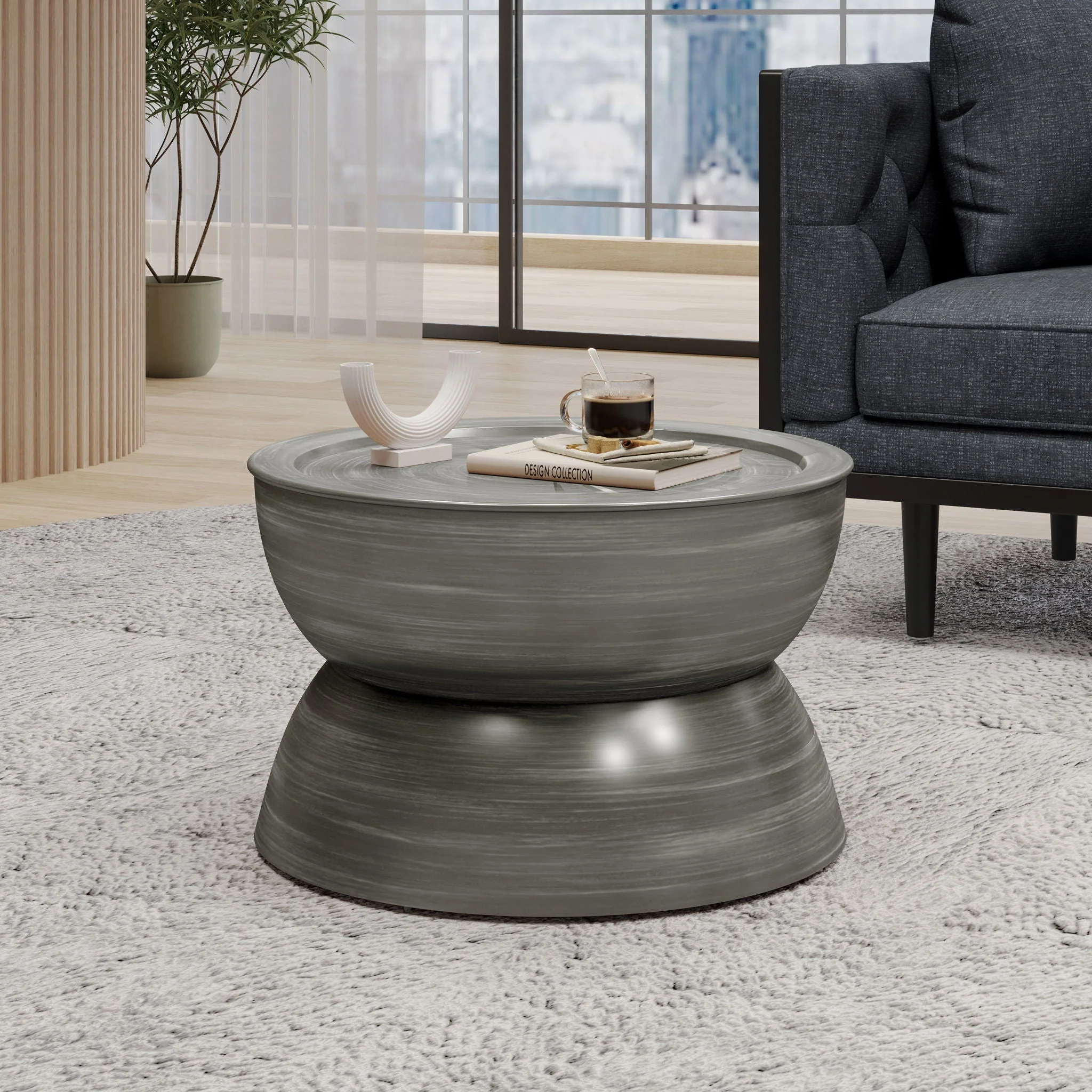 Sparling - Modern Iron Hourglass Coffee Table - Image 10