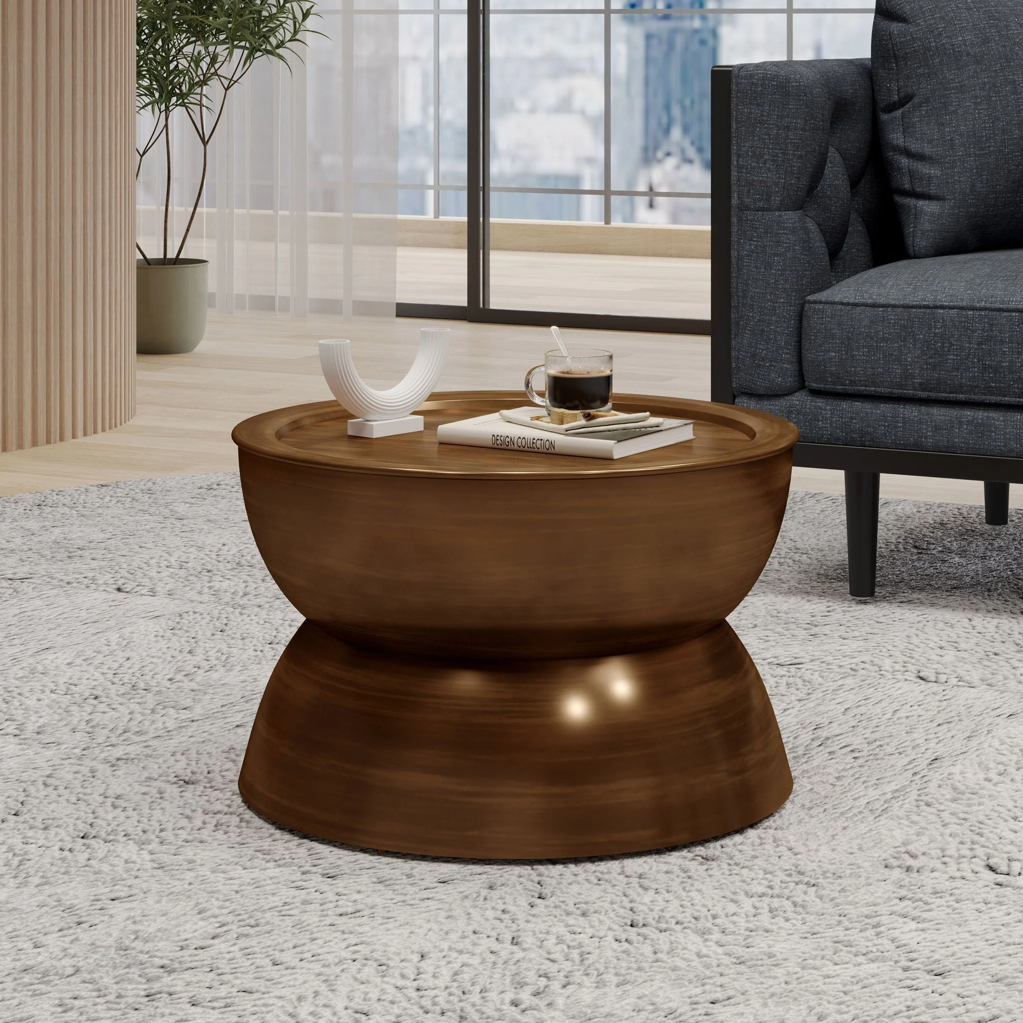 Sparling - Modern Iron Hourglass Coffee Table - Image 4