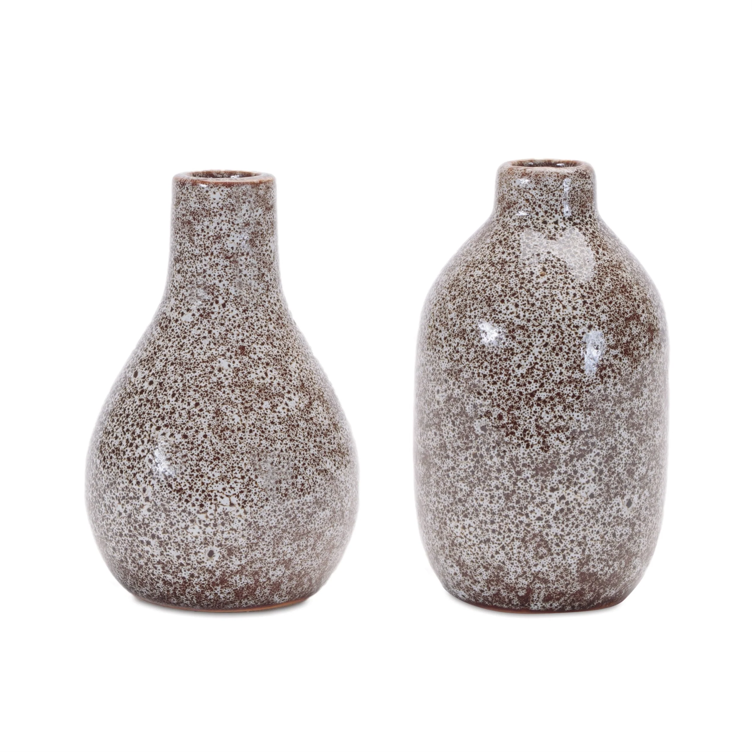 Speckled ceramic bottle vase (set of 2) - Image 3