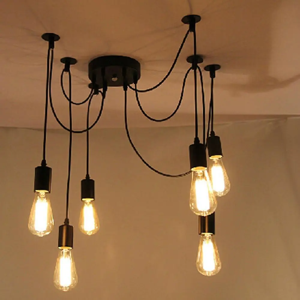 Spider Chandelier 8 Head E27 Pendant Light Vintage Industrial Ceiling Lamp - Image 2
