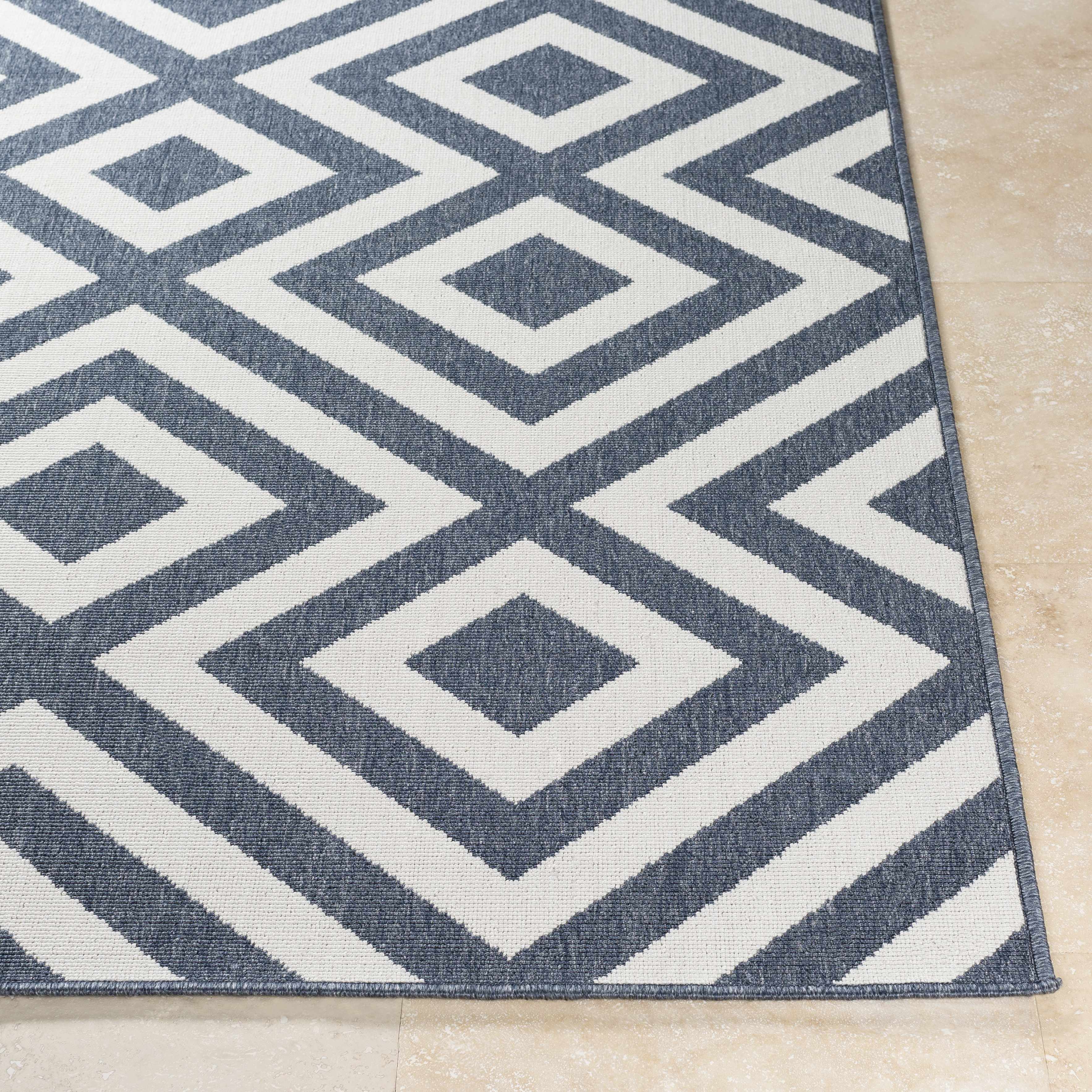 Spilsby Navy Blue Outdoor Rug - Clearance - Image 4