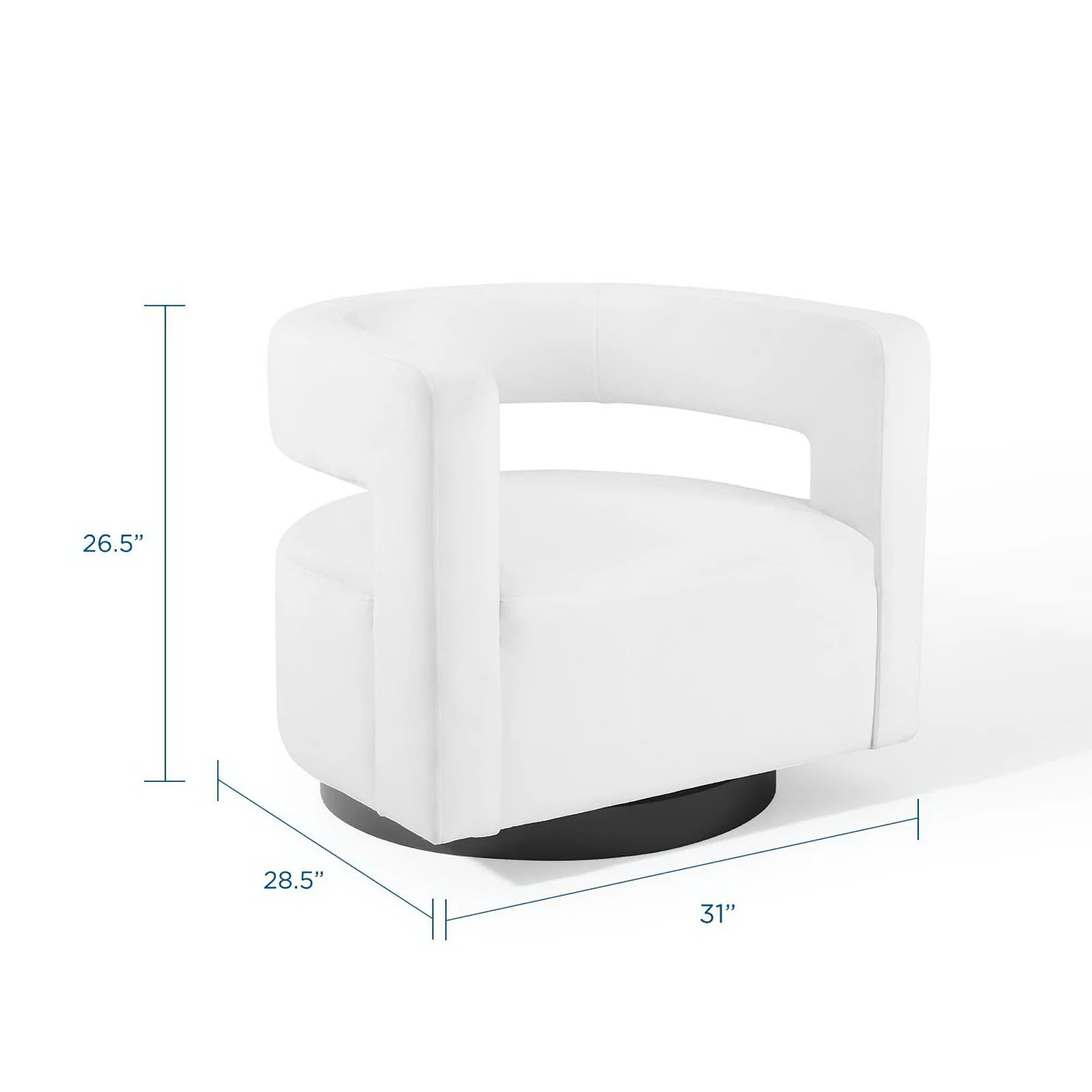 Spin Cutaway Performance Velvet Swivel Armchair by Modway - Image 2
