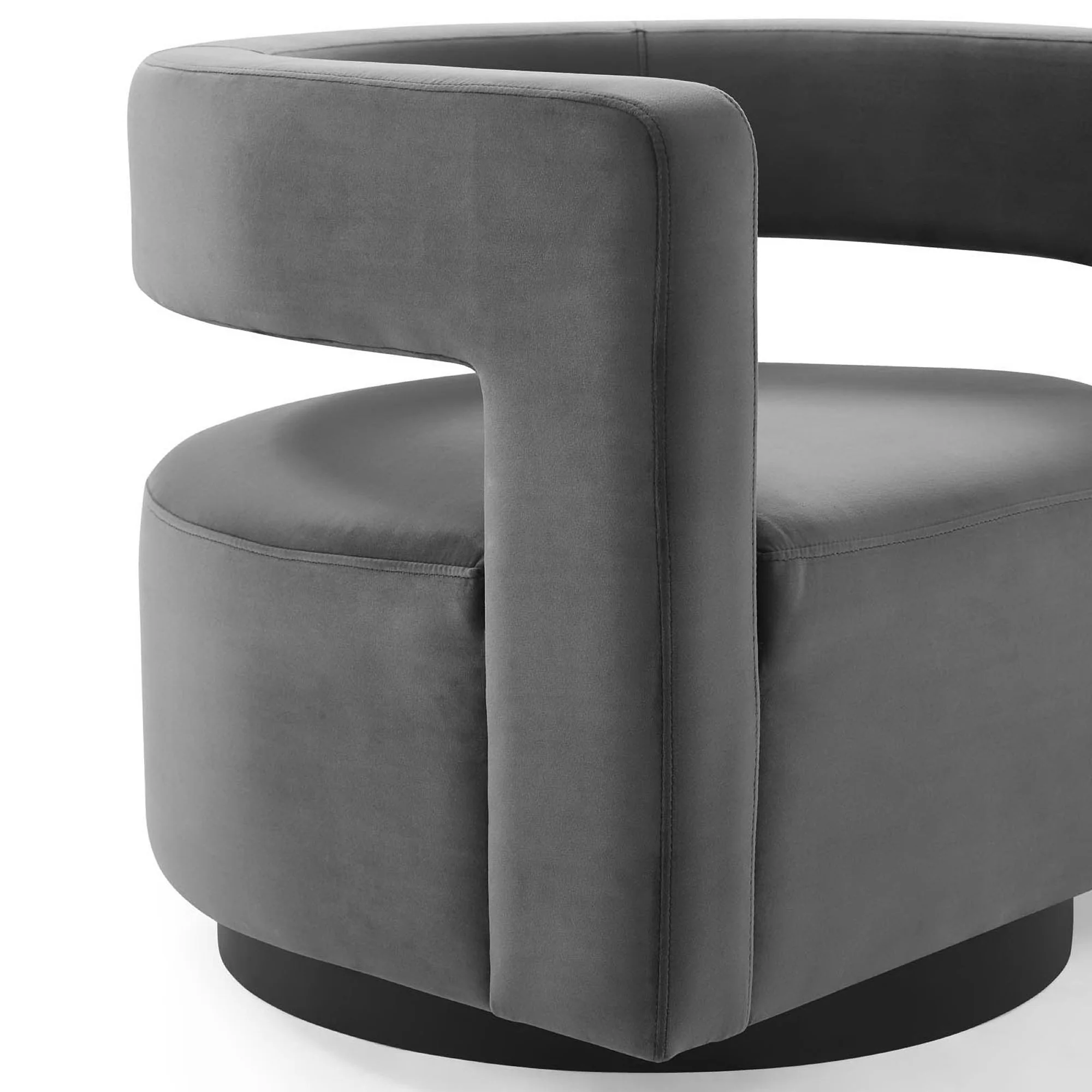 Spin Cutaway Performance Velvet Swivel Armchair by Modway - Image 8
