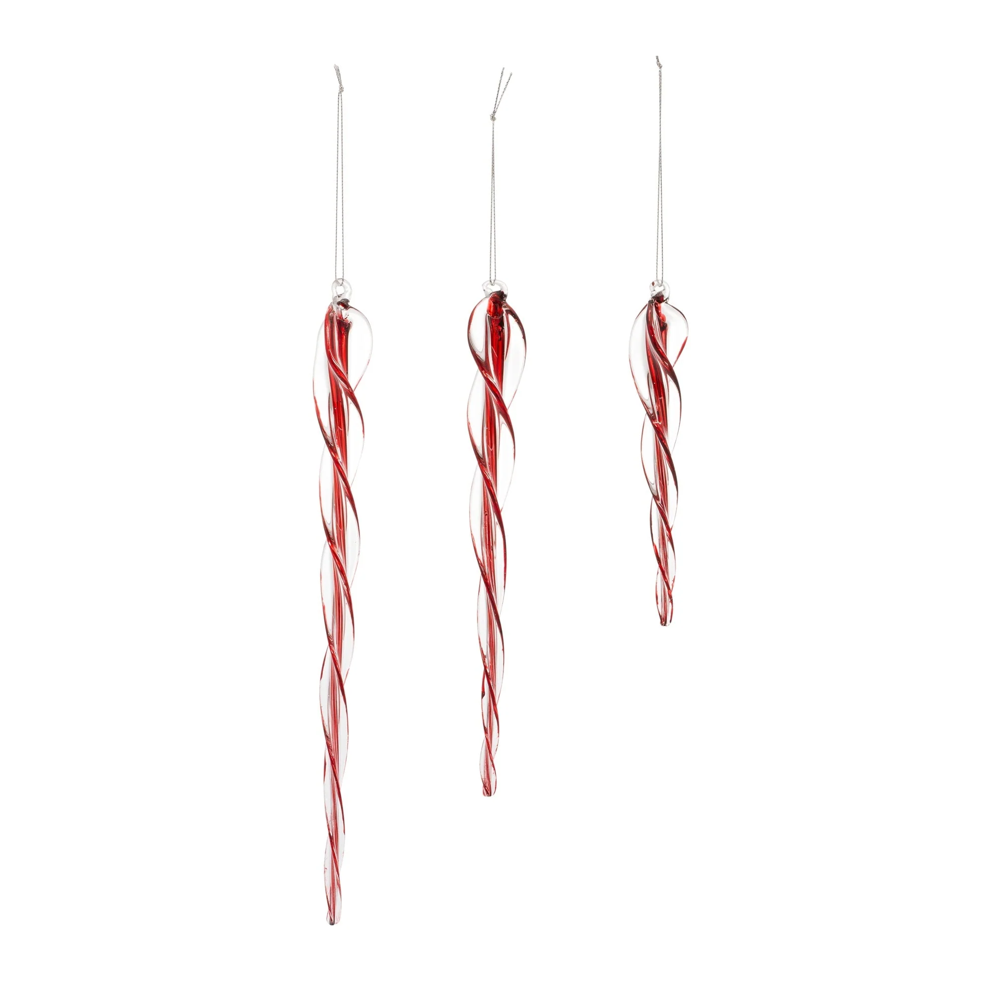 Spiral Glass Icicle Drop Ornament (Set of 6) - Image 2