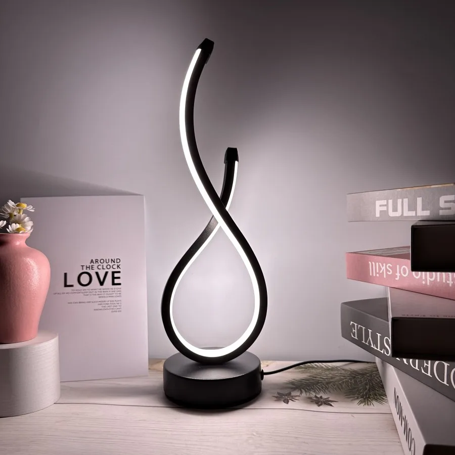 Spiral LED Night Light Dimmable Desk Lamp 3-Color Reading Bedside Bedroom Decor - Image 10