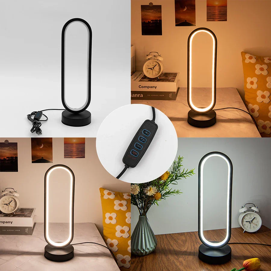 Spiral LED Night Light Dimmable Desk Lamp 3-Color Reading Bedside Bedroom Decor - Image 6