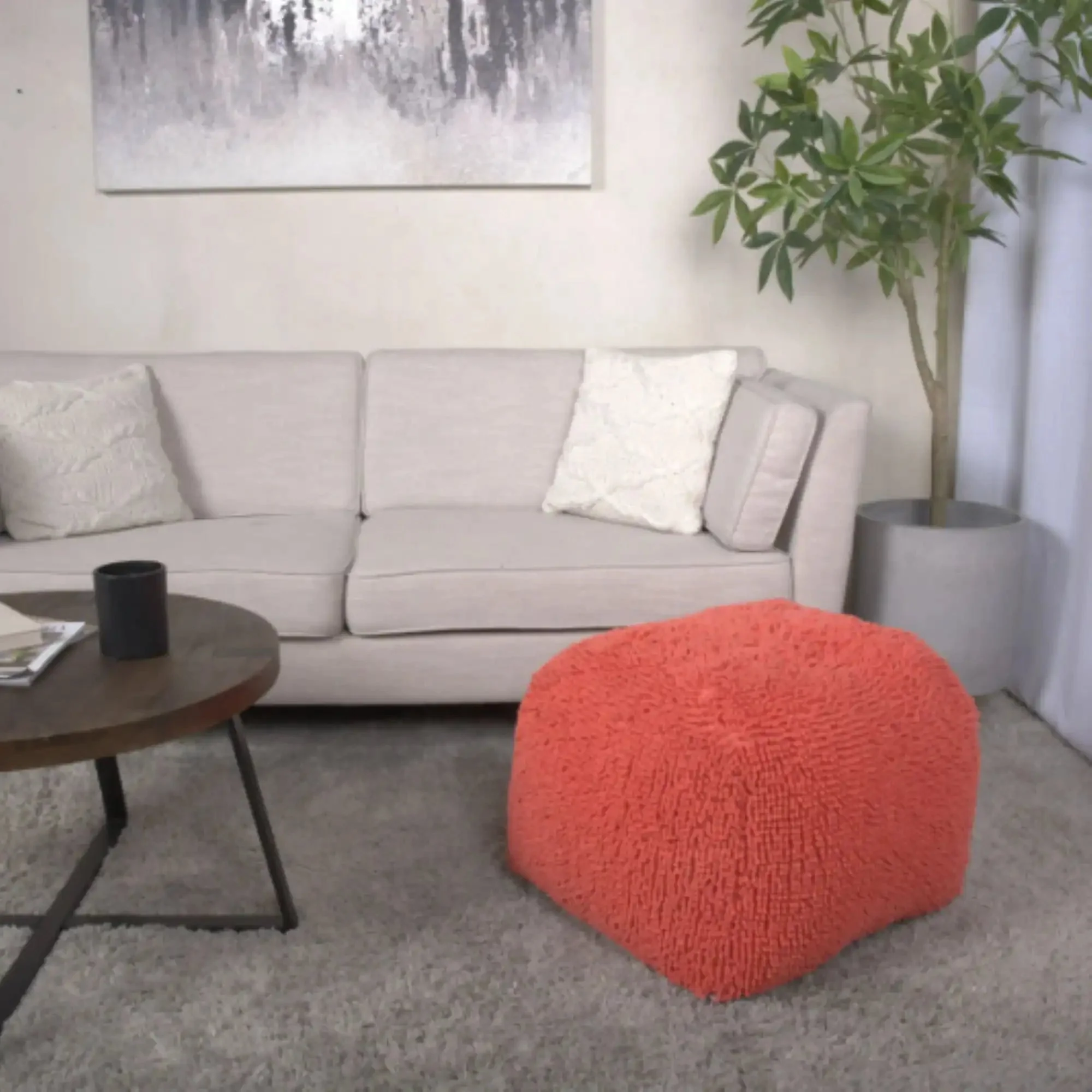 Spongy Microfiber Square Pouf Soft Seating - Image 13