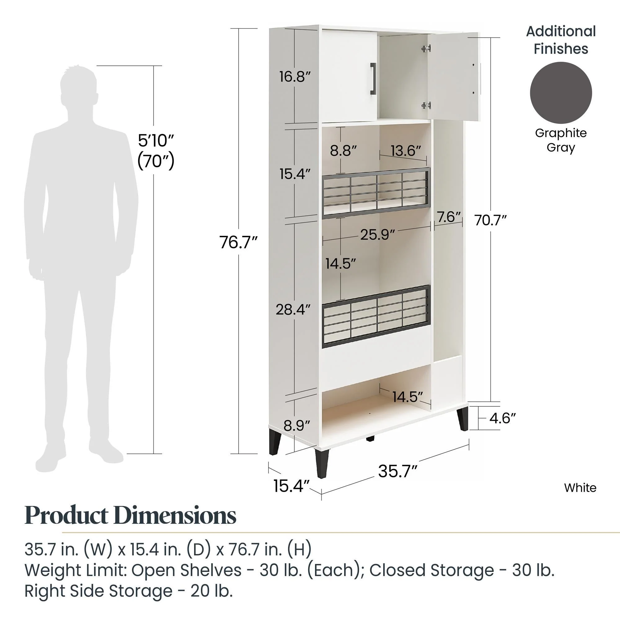 Sports Storage Cabinet - White - Image 3